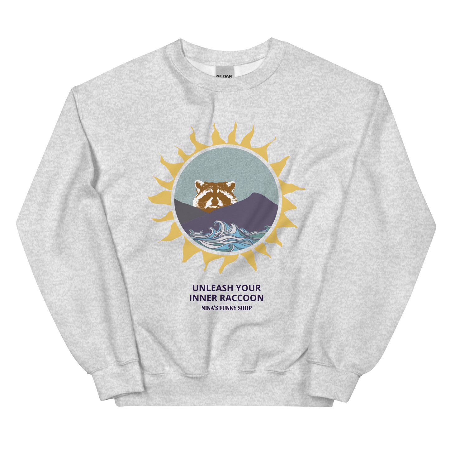 Light Gray Raccoon Mountain Sweatshirt - Unleash Your Inner Raccoon