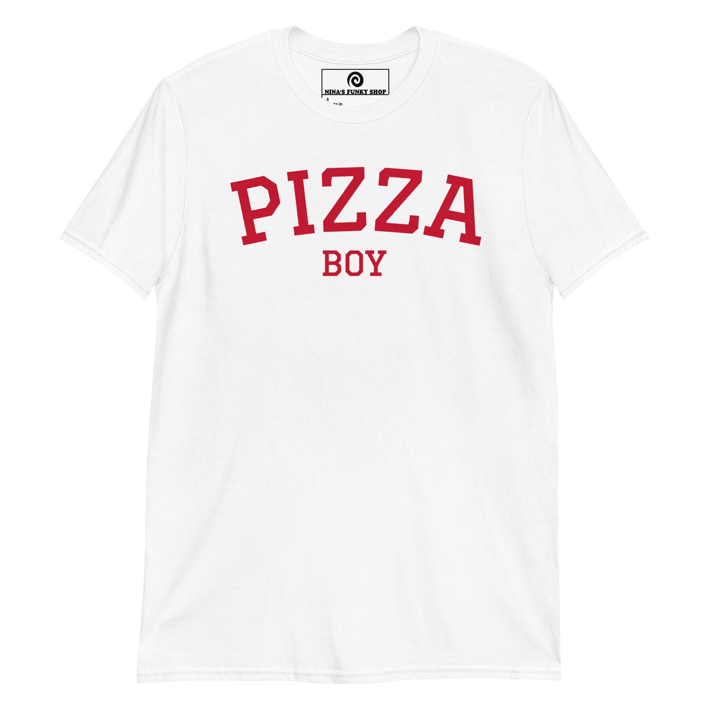 White Pizza Boy T-Shirt - Varsity Red
