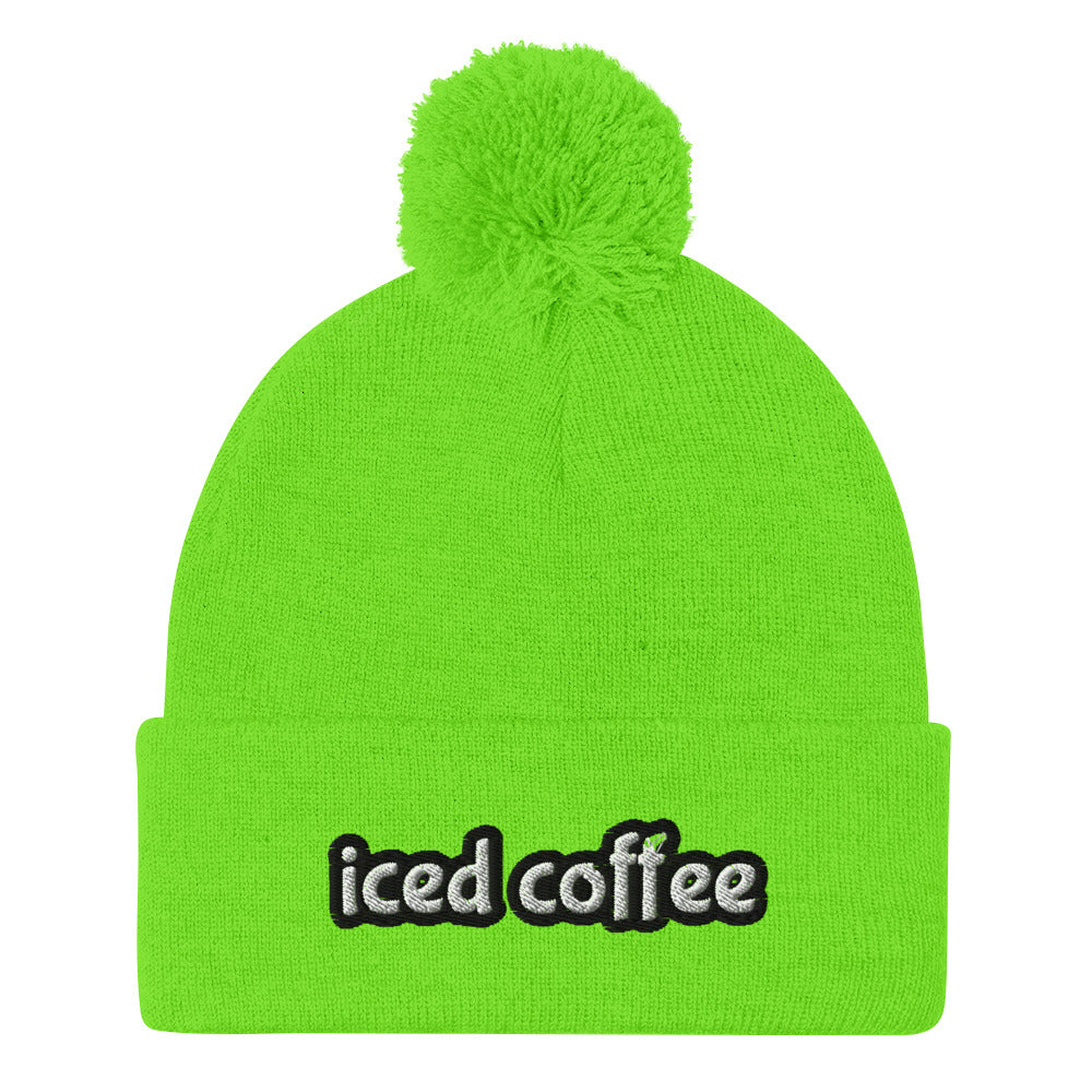 Green Iced Coffee Beanie from Nina's Funky Shop by ninanush - Iced Coffee is a way of life ⚡ Do you love iced coffee? Looking for a fun gift for a coffee drinker? This warm and cozy, embroidered beanie is just what you need. Celebrate your favorite drink in style with this colorful Iced Coffee Beanie. Perfect for coffee lovers and foodies of all kinds, it's designed by Nina and made just for you.