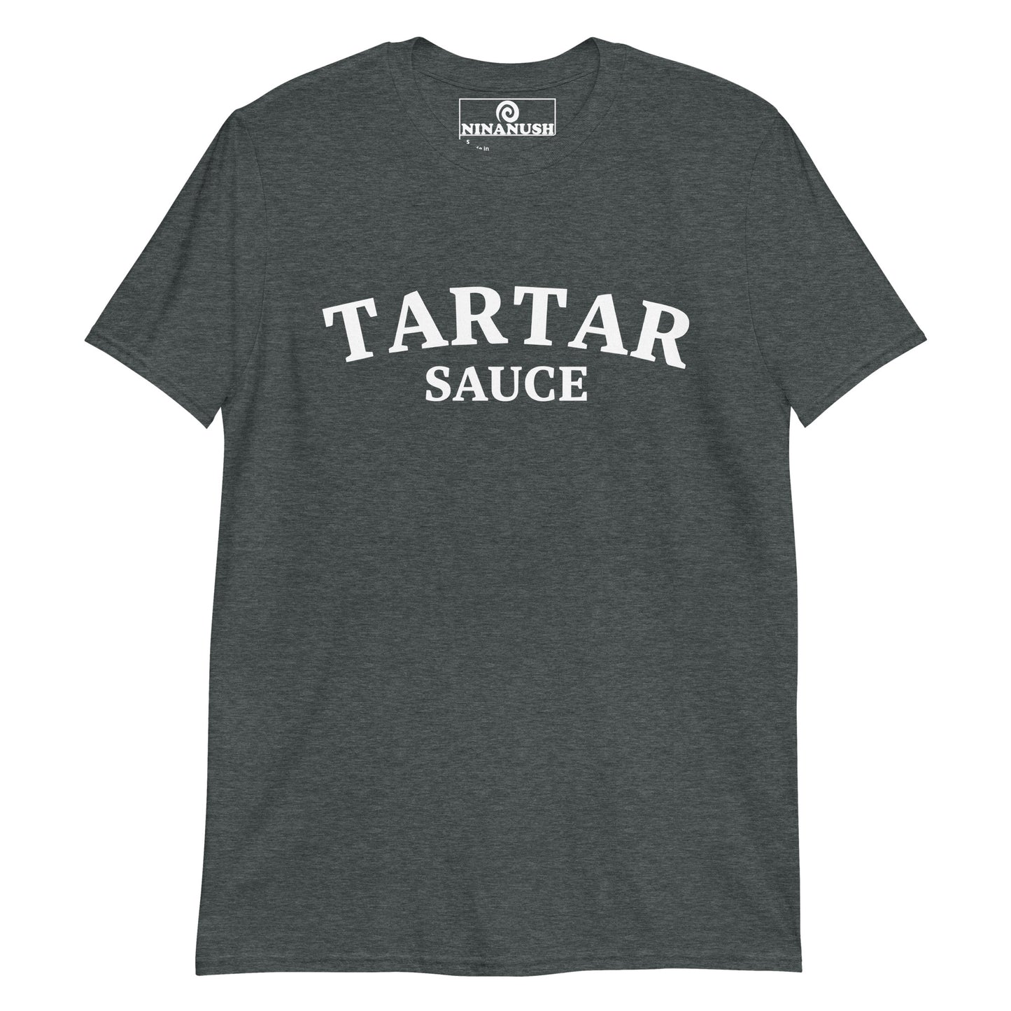 Dark gray tartar sauce shirt - This Unisex tartar sauce shirt is soft, comfortable, designed for tartar sauce lovers and made just for you. It's a funny college-style food shirt that is sure to stand out and make a statement. Eat your favorite tartar sauce in this everyday weird foodie shirt or give it as a funny gift for a tartar sauce enthusiast.