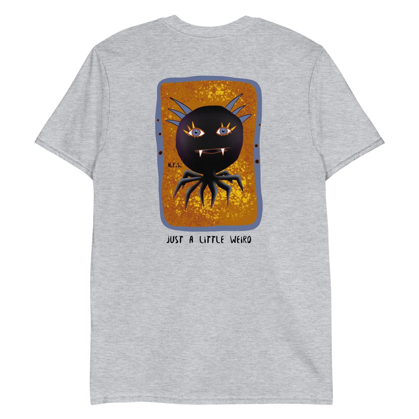 Gray - Our "Just a little weird" T-Shirt is unique, funky and made just for you. It's a soft and comfortable cotton t-shirt with a weird and colorful design, expertly printed on the front.