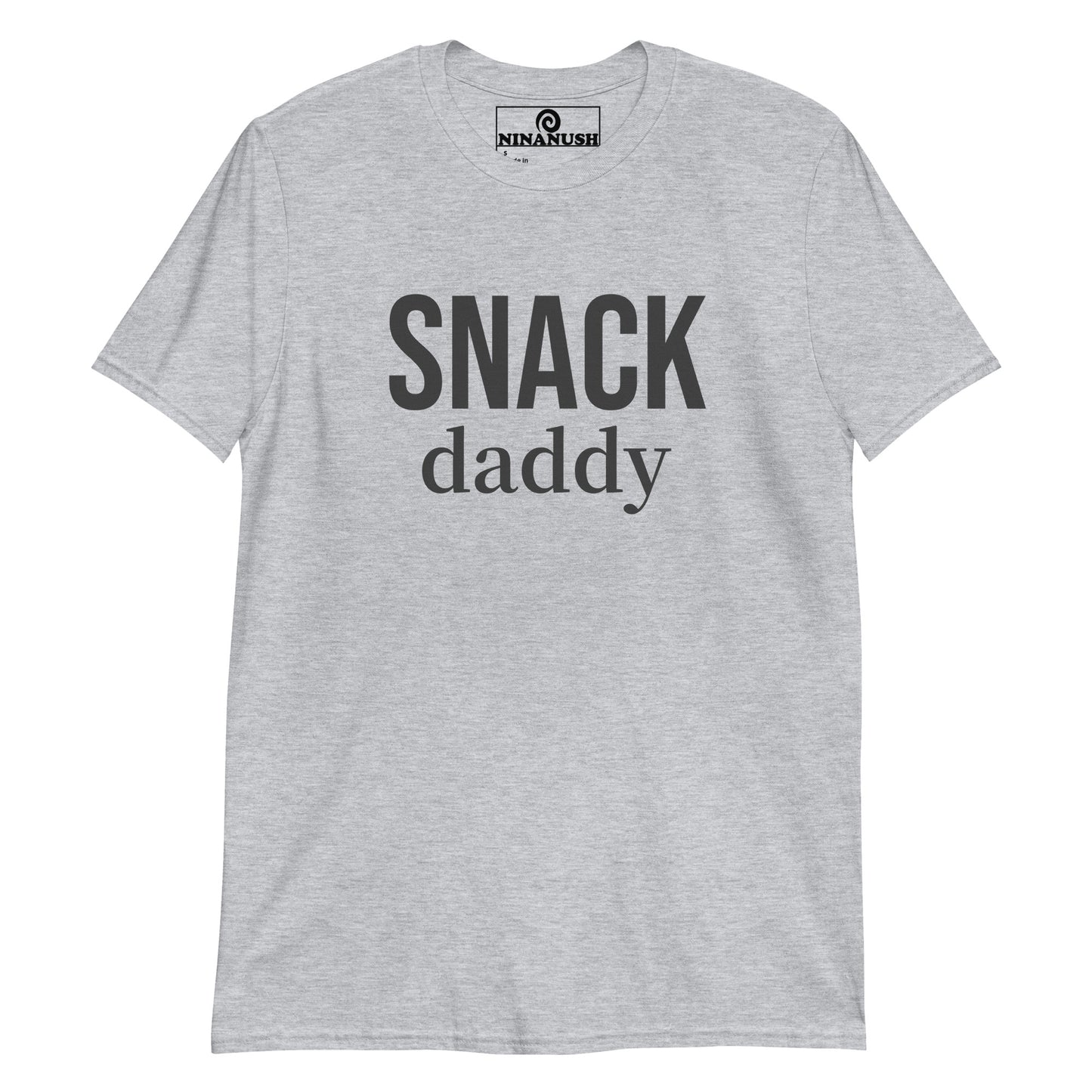 Gray t-shirt snack daddy gift - This snack daddy t-shirt is designed for snack dealers, snack daddies, and snack lovers of all kinds. It's a comfortable and soft cotton t-shirt with a funny design for snack daddies. Wear this funny foodie tee and proudly show your love of snacks or give it as a funny fathers day gift to a snack dealer dad.