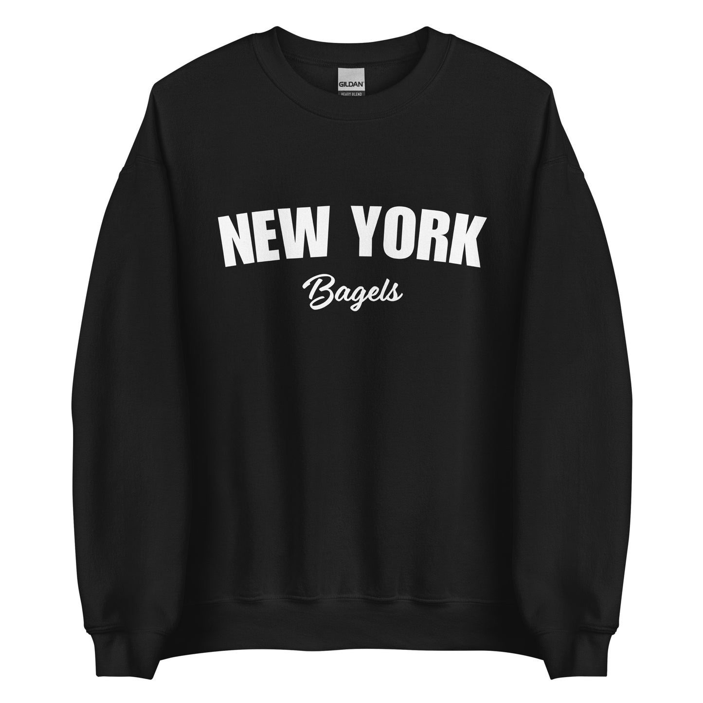 Black New York Bagels Sweatshirt from Nina's Funky Shop by ninanush - Do you love New York Bagels? Looking for a gift for a New Yorker? This New York Bagels Sweatshirt is a fun foodie sweatshirt for Bagel lovers like you. It's a unisex, crew neck New York City sweatshirt with "New York Bagels" on the front. Perfect for cozy nights in or classic foodie streetwear, this bagel enthusiast sweatshirt is just for you.