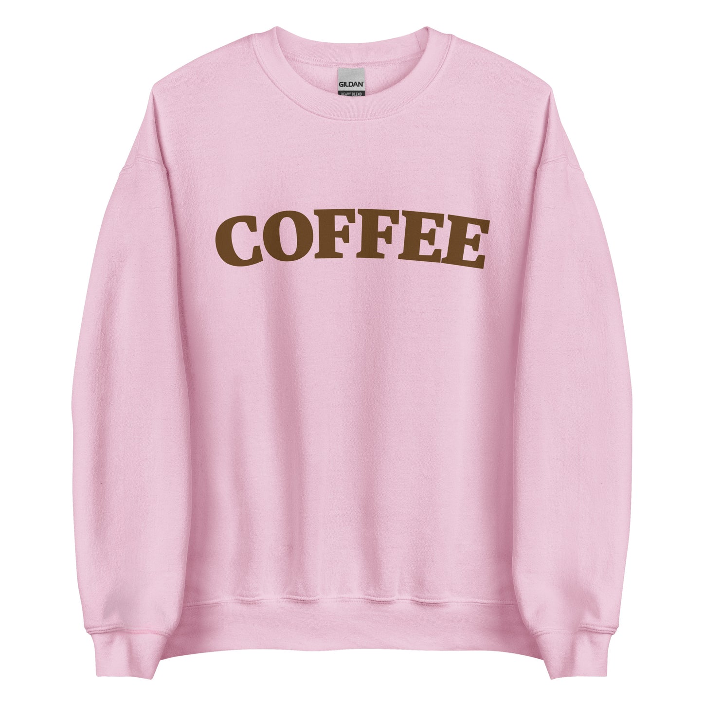 Light Pink Coffee Sweatshirt by Nina's Funky Shop by ninanush - Big coffee drinker? Looking for a fun coffee lover gift? Our Coffee Sweatshirt is just what you need. It's a unisex varsity crew neck sweatshirt with "Coffee", expertly printed on the front. Perfect for cozy nights in or stand out streetwear, this coffee enthusiast sweatshirt is designed by Nina and made just for you.