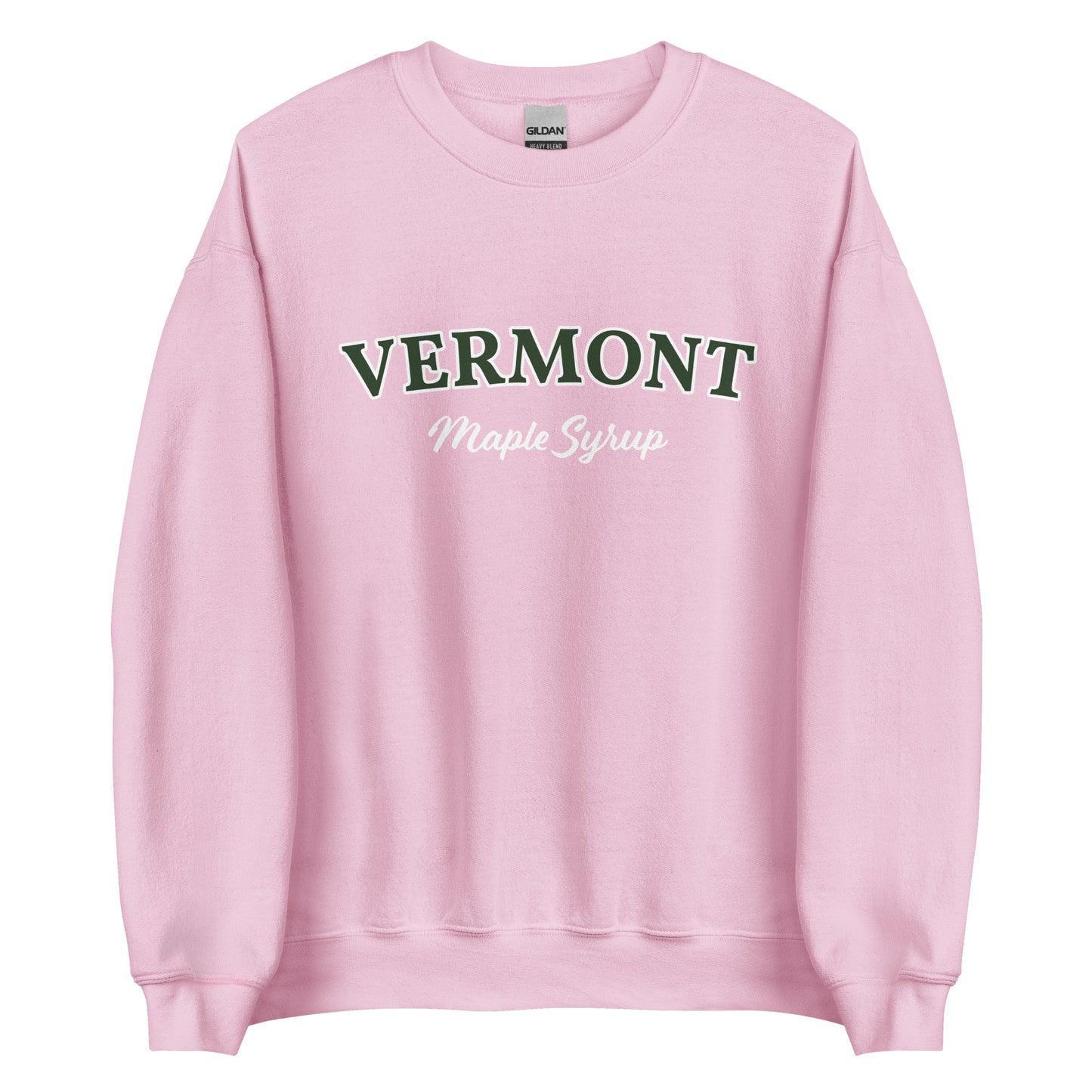 Light Pink Vermont Maple Syrup Sweatshirt from Nina's Funky Shop by ninanush - Love real maple syrup? Need a fun New England Gift? Our Vermont Maple Syrup Sweatshirt is just for you. It's a funny foodie sweatshirt for maple syrup lovers and foodies of all kinds. This unisex, crew neck sweatshirt has "Vermont Maple Syrup" on the front. The perfect Vermont Sweatshirt for maple syrup enthusiasts.