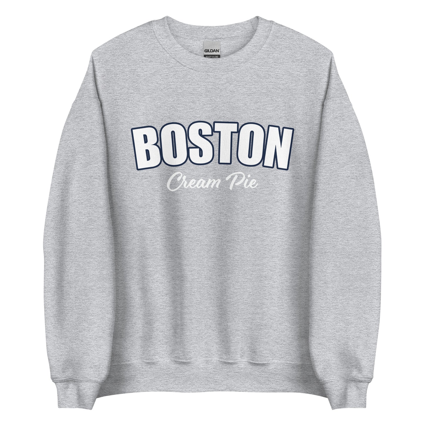 Light Gray Boston Cream Pie Sweatshirt from Nina's Funky Shop by ninanush - Are you a Boston cream pie enthusiast? Looking for a gift for your favorite New Englander? Introducing our Boston Cream Pie Sweatshirt! It's soft, comfortable and a funny foodie sweatshirt for pie lovers like you. This unisex, varsity sweatshirt comes in a variety of colors with the words "Boston Cream Pie", expertly printed on the front.