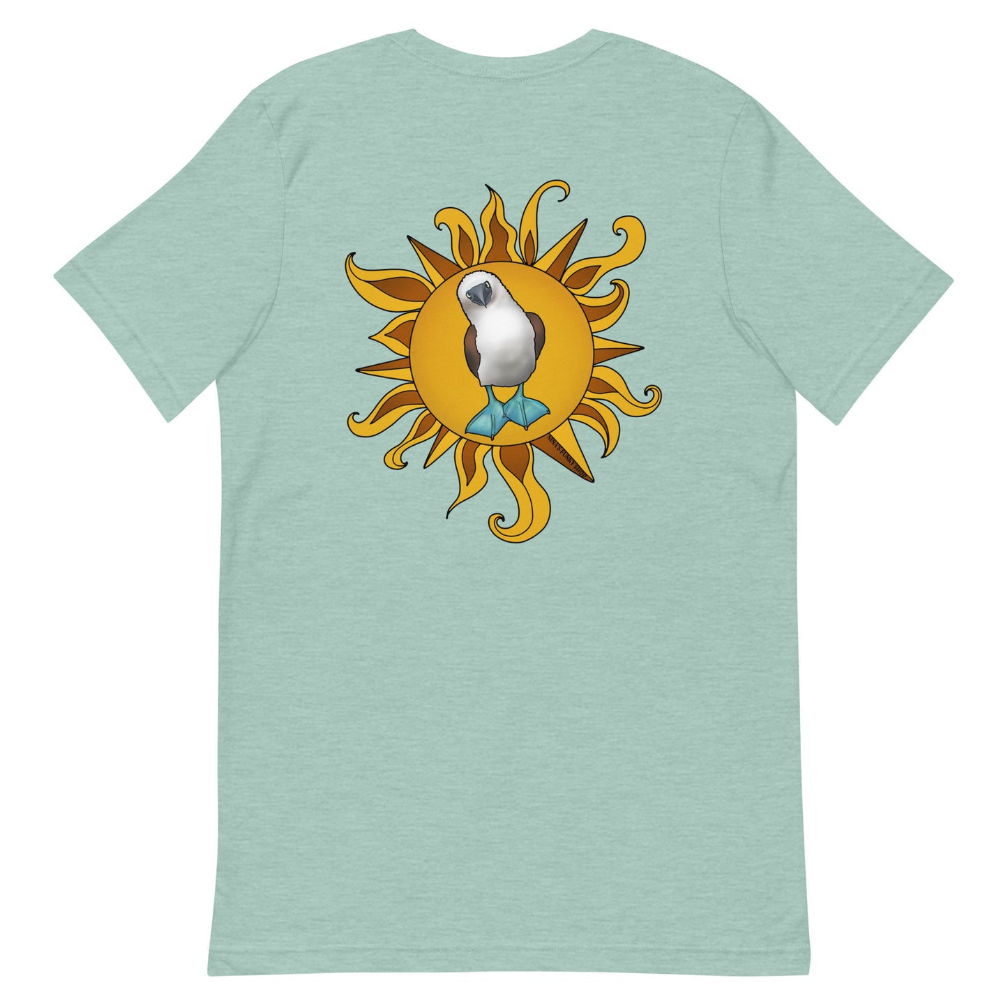 Green Blue-Footed Booby T-shirt - Our Blue-Footed Booby T-Shirt is soft, comfortable and comes in a variety of colors. It's a classic cotton tee with a hand drawn blue-footed booby design, expertly printed on the front and back. This funky graphic tee is totally unique, designed by Nina and made just for you! Looking for something personalized? Shoot us an email!