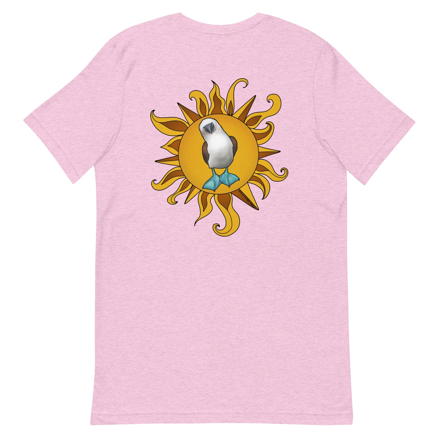 Pink Blue-Footed Booby T-shirt - Our Blue-Footed Booby T-Shirt is soft, comfortable and comes in a variety of colors. It's a classic cotton tee with a hand drawn blue-footed booby design, expertly printed on the front and back. This funky graphic tee is totally unique, designed by Nina and made just for you! Looking for something personalized? Shoot us an email!
