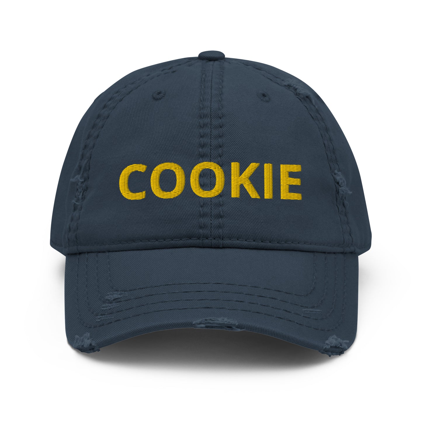 Calling all cookies and cookie lovers! Smart cookies, tough cookies, cookie monsters and cookies enthusiasts of all kinds, this hat is for you. Cookie on the front and a matching yellow spiral on the back. Shop comfortable, funky and unique clothing. Funny, funky and creative new and used clothing and accessories.
