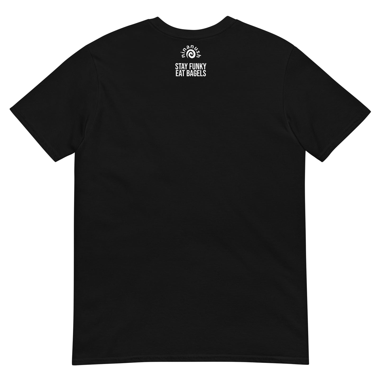 Black stay funky eat bagels t-shirt for bagel lovers - Are you a crazy bagel lady? Stay funky in this crazy bagel lady t-shirt for bagel enthusiasts. Eat bagels in this funny bagel lover t-shirt with bagel saying. Be yourself and eat all of your favorite bagels in style or give the t-shirt as a funny gift for bagel lovers, bagel babes, crazy bagel lovers and weird foodies.