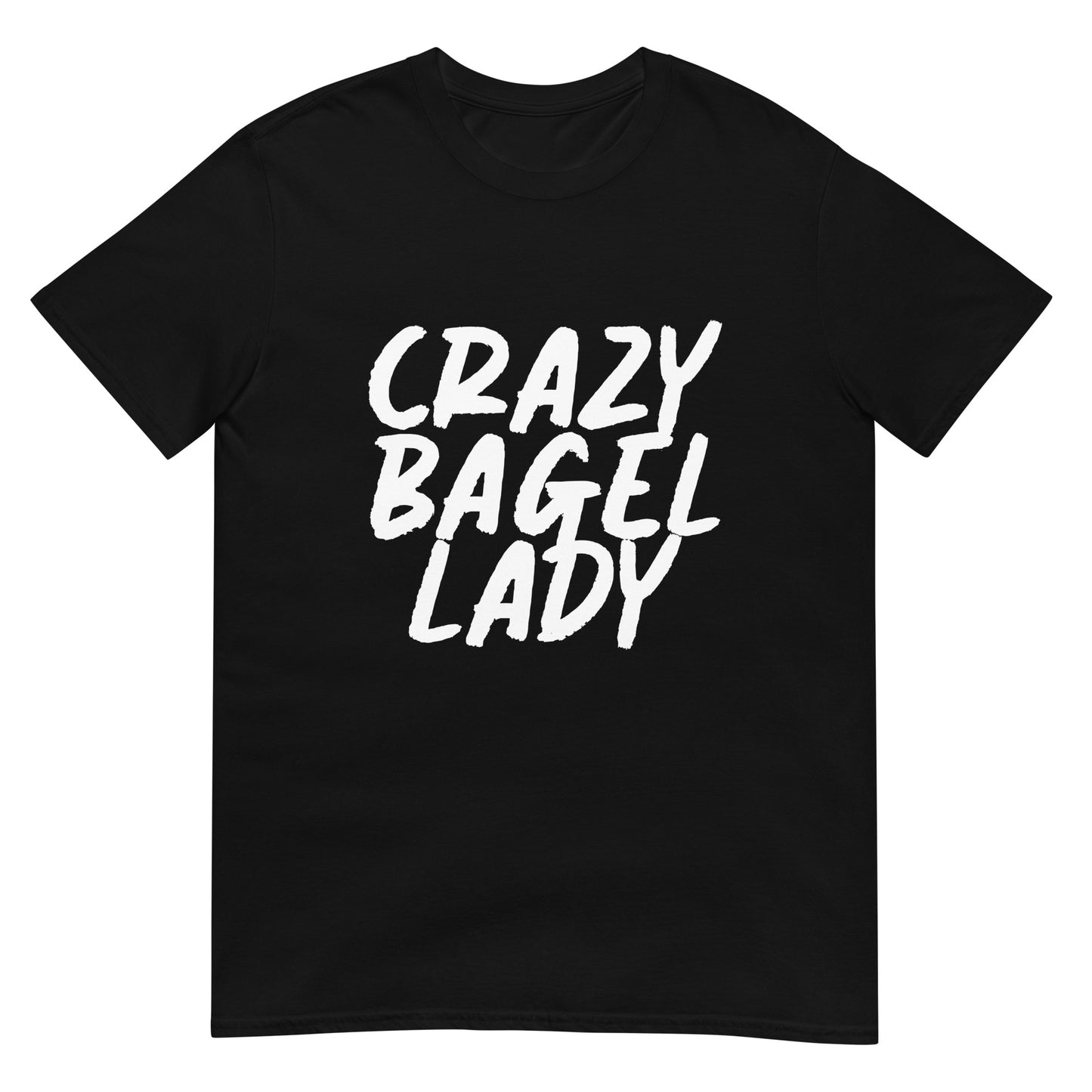 Black funny unisex bagel lover t-shirt for crazy bagel people - Are you a crazy bagel lady? Stay funky in this crazy bagel lady t-shirt for bagel enthusiasts. Eat bagels in this funny bagel lover t-shirt with bagel saying. Be yourself and eat all of your favorite bagels in style or give the t-shirt as a funny gift for bagel lovers, bagel babes, crazy bagel lovers and weird foodies.
