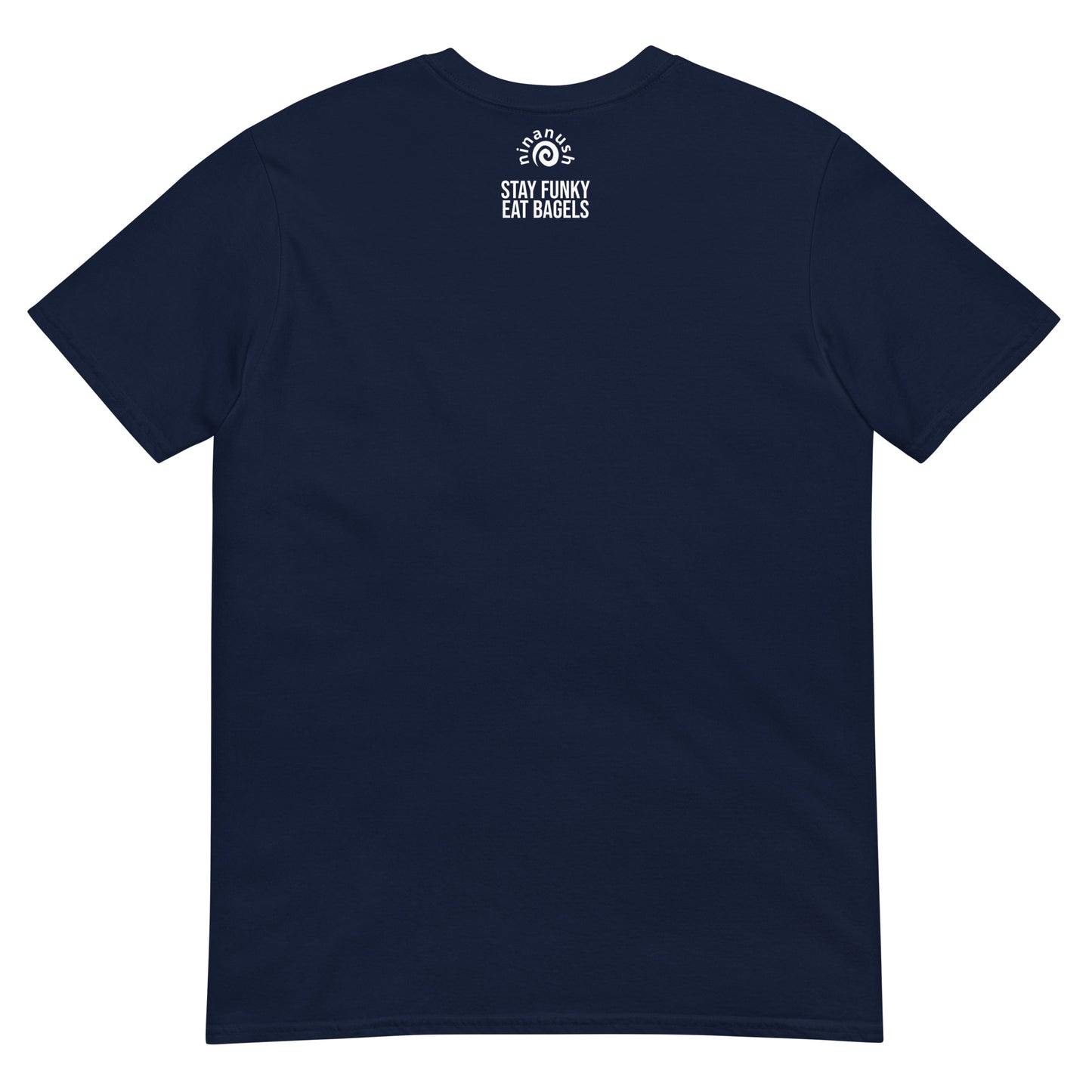 Stay funky eat bagels in this navy blue bagel addict t-shirt for bagel lovers - Are you a crazy bagel lady? Stay funky in this crazy bagel lady t-shirt for bagel enthusiasts. Eat bagels in this funny bagel lover t-shirt with bagel saying. Be yourself and eat all of your favorite bagels in style or give the t-shirt as a funny gift for bagel lovers, bagel babes, crazy bagel lovers and weird foodies.