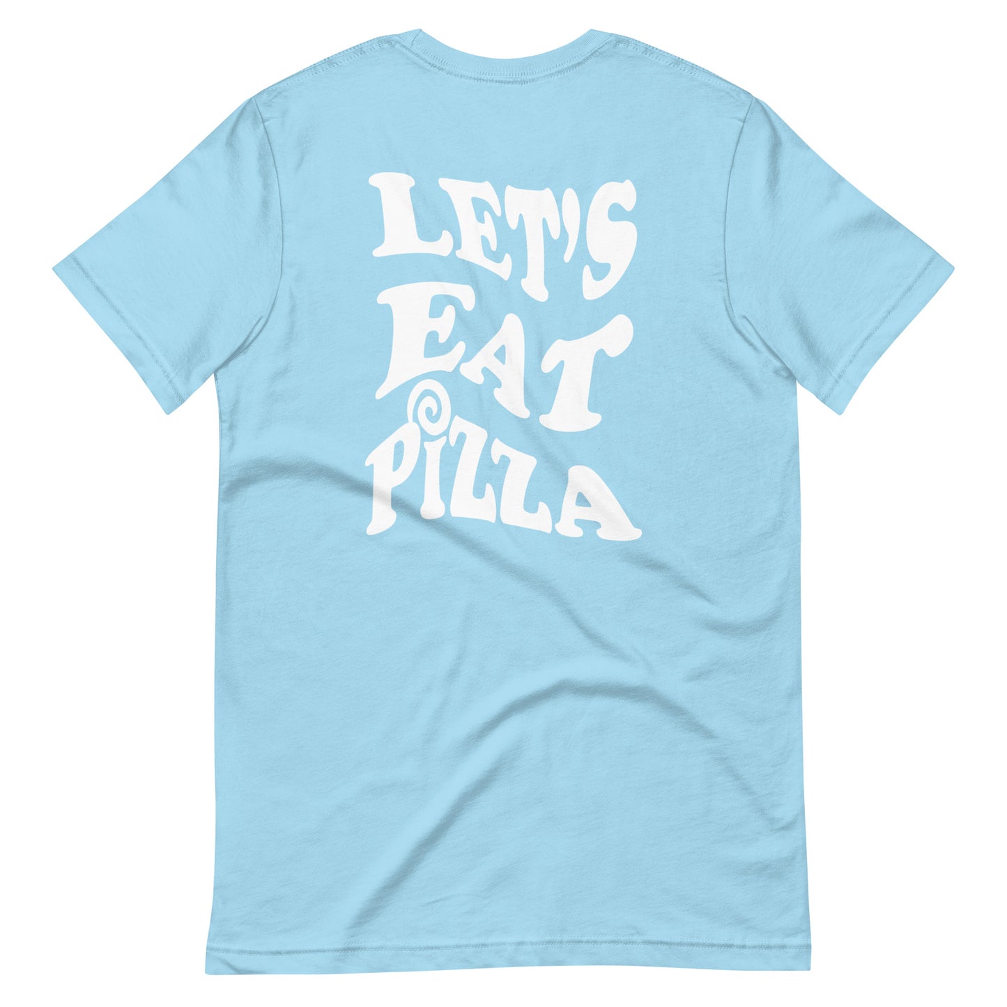 Blue pizza lover weird t-shirt for foodies - This Let's Eat Pizza T-shirt is perfect for foodies and pizza-lovers of all ages! It's a unique pizza t-shirt with a foodie message, perfect for expressing your true love of pizza. Show your love of pizza in style or give this t-shirt as a cute gift for foodies and pizza lovers. It's a funny foodie pizza graphic tee.