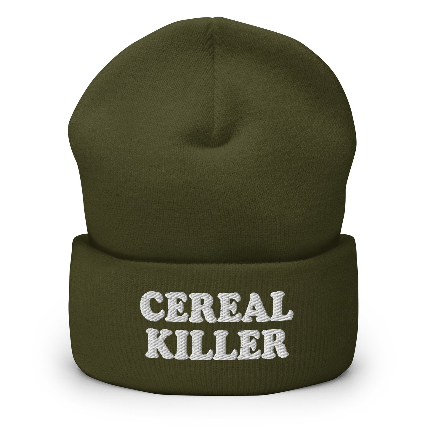 Army Green Cereal Killer Cuffed Beanie