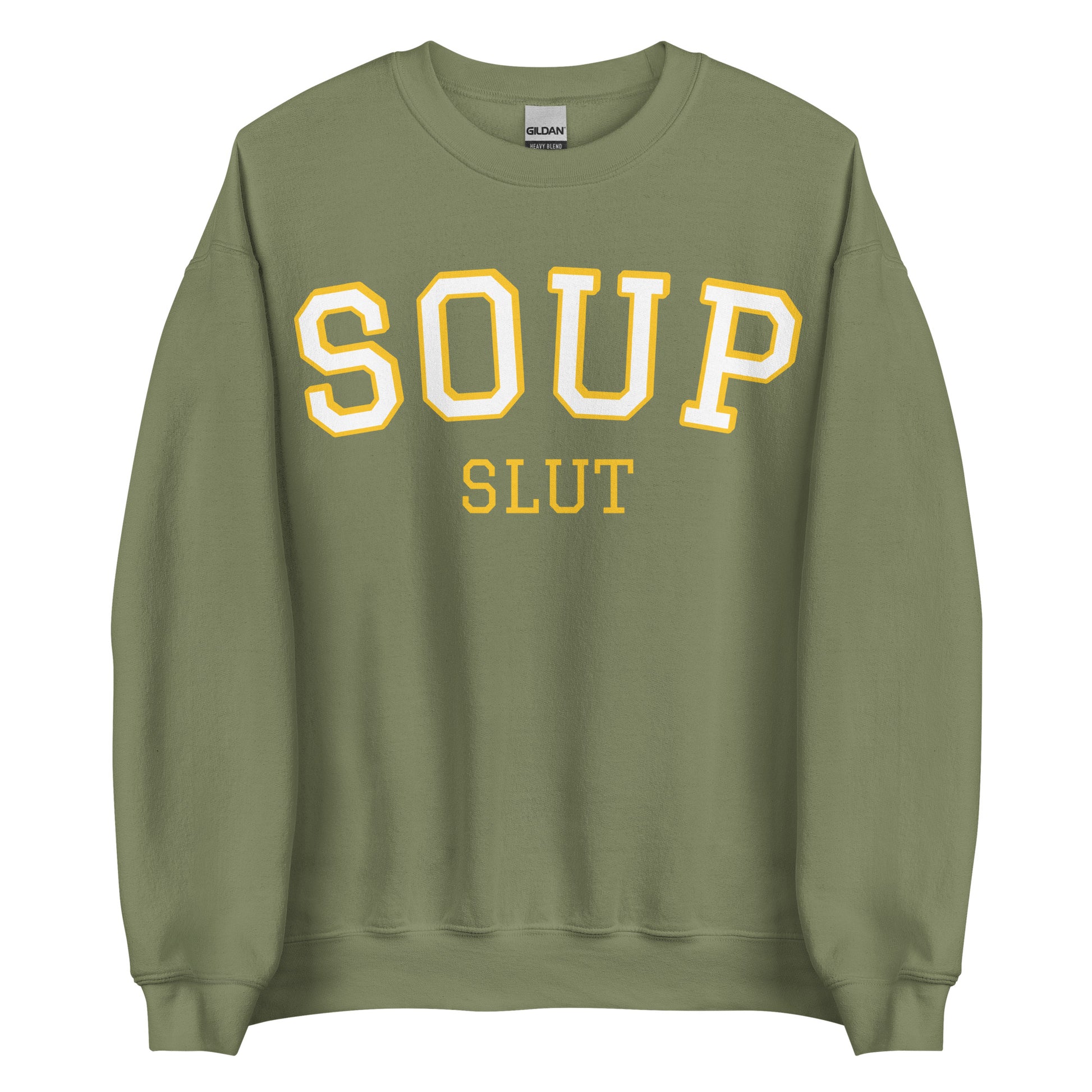 Army Green Varsity Soup Slut Sweatshirt