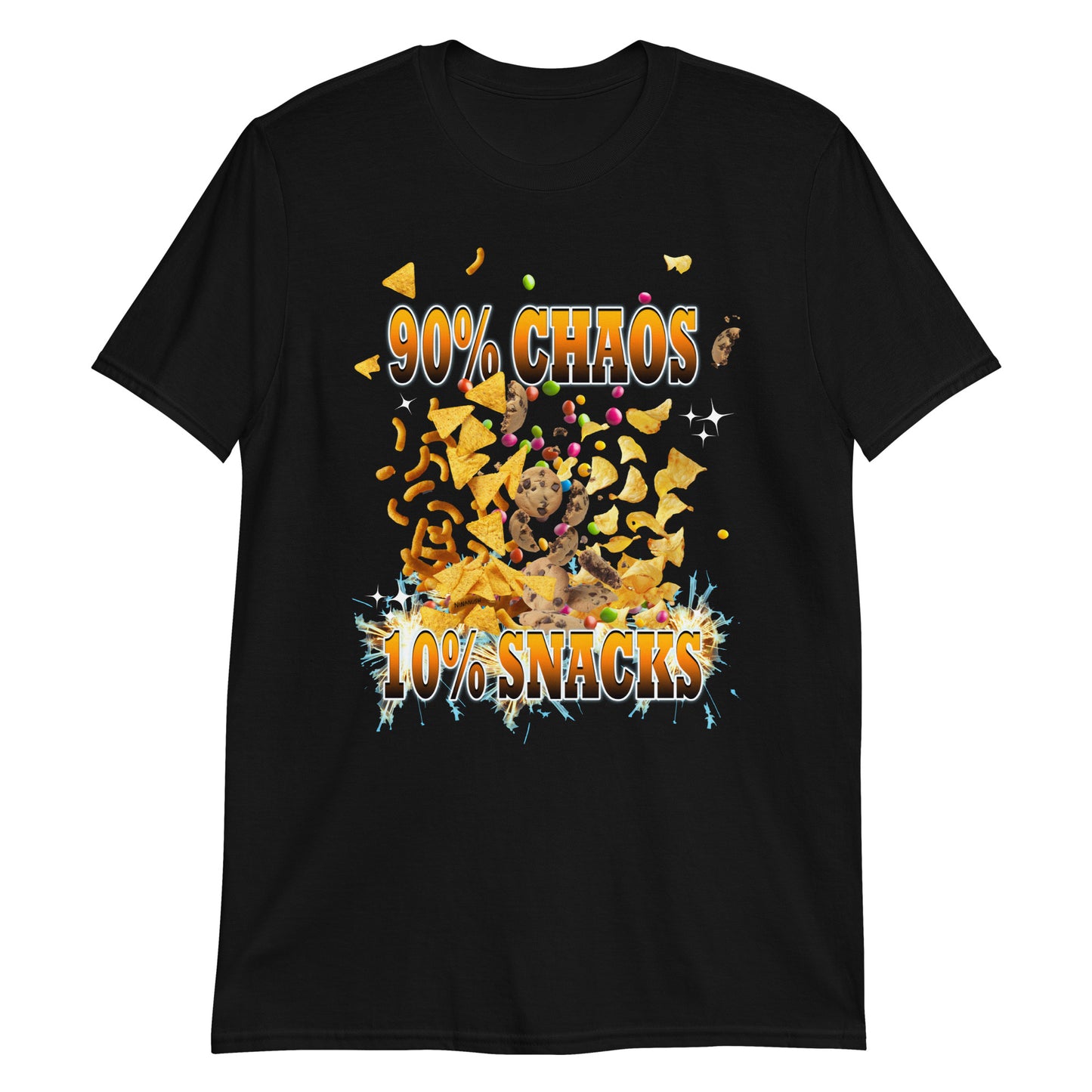 Black 90% Chaos 10% Snacks T-Shirt