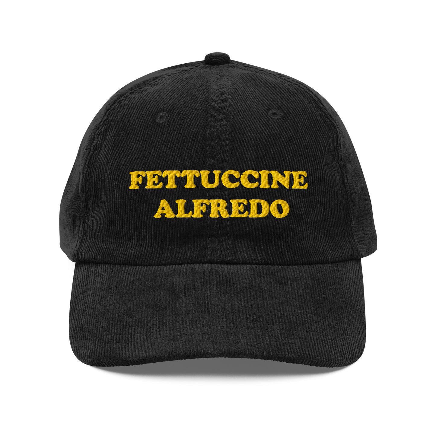 Black Fettuccine Alfredo Corduroy Hat