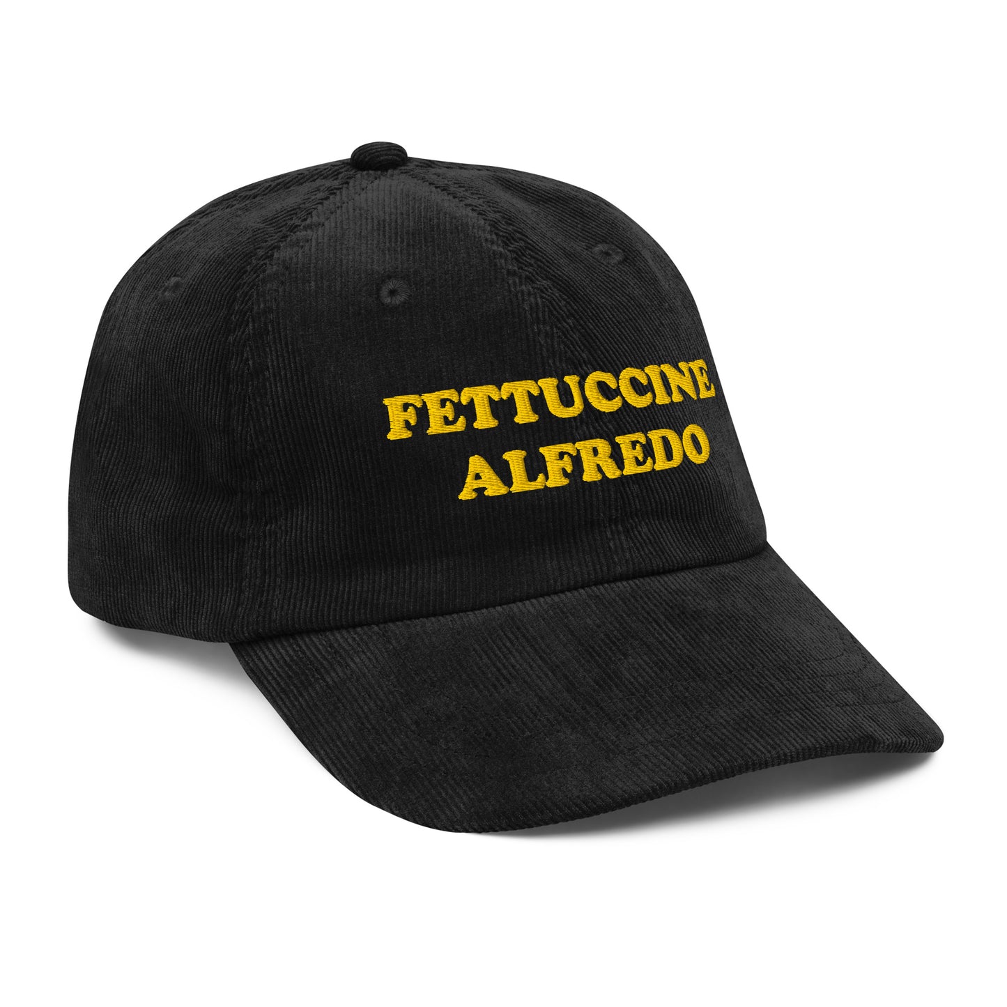 Black Side Fettuccine Alfredo Corduroy Hat