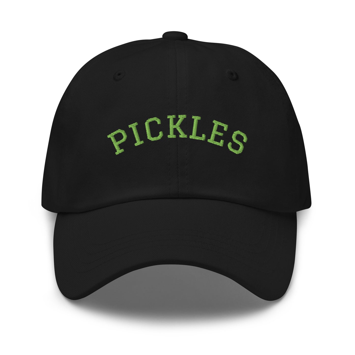 Black Varsity Style Pickles Dad Hat