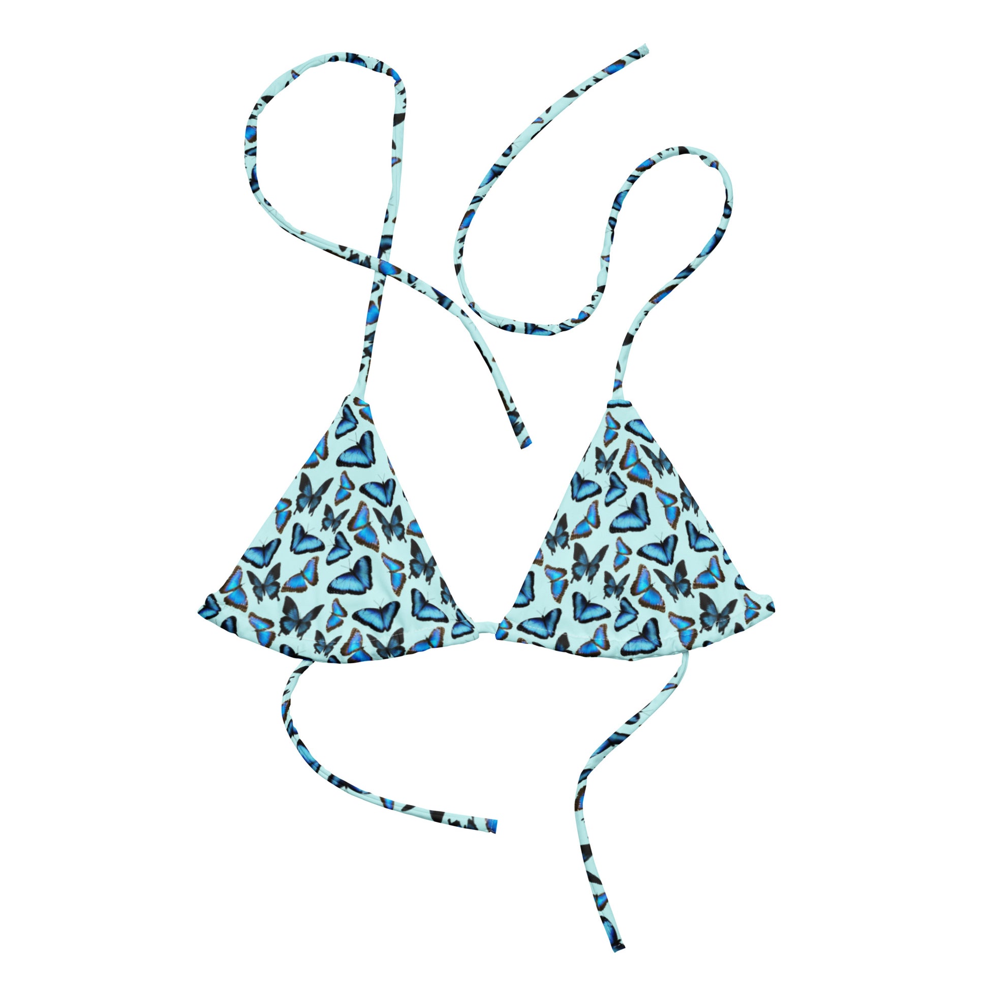 Blue Butterfly Recycled Bikini Top