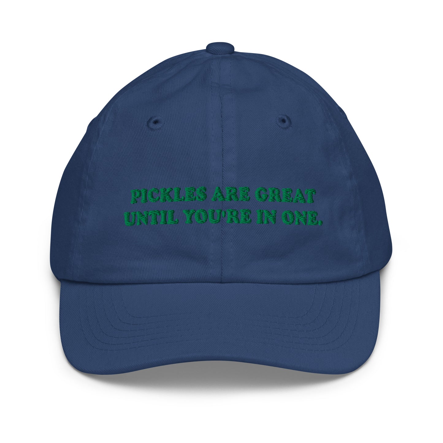 Blue Pickles Are Great Until You're In Once Kids Baseball Hat