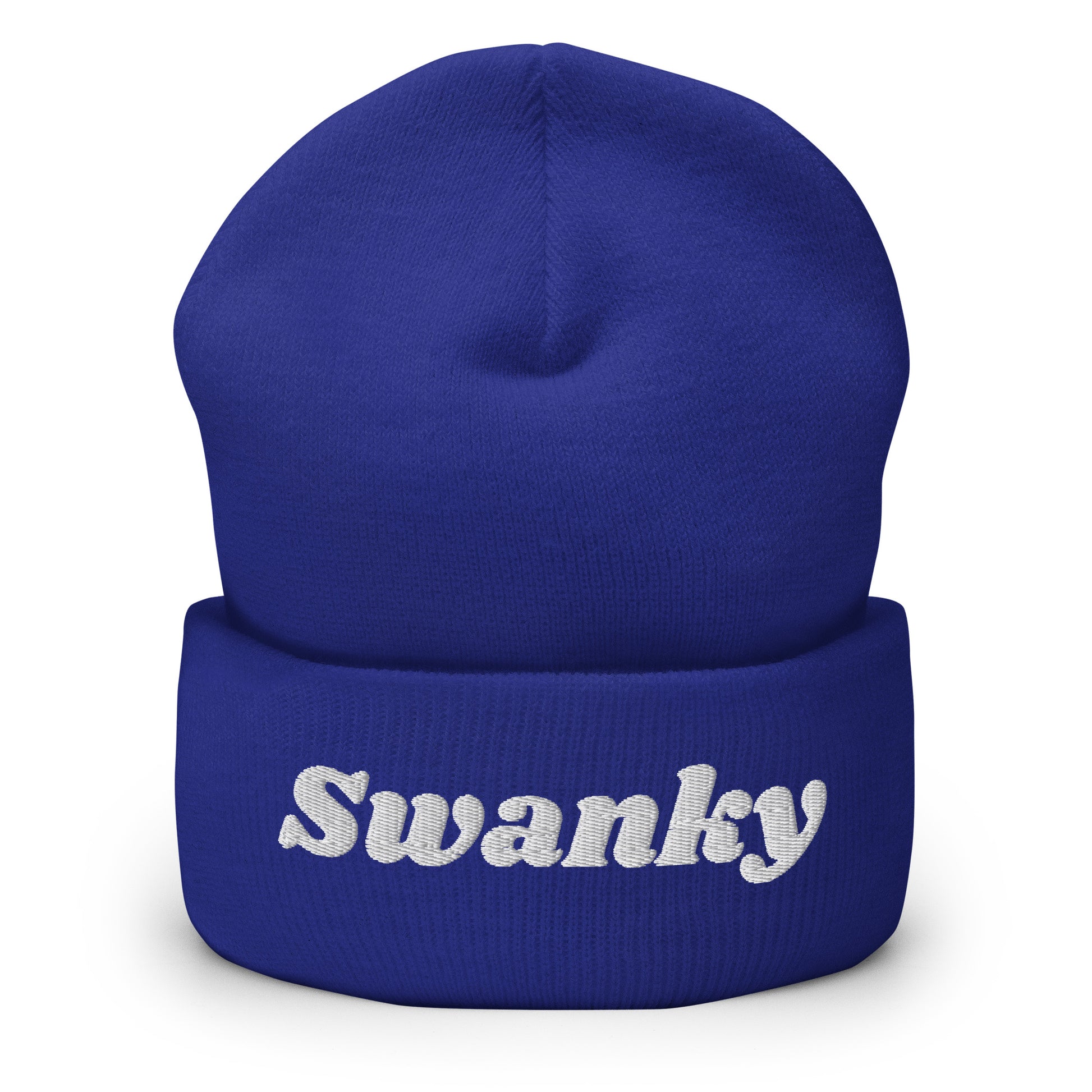 Blue Swanky Cuffed Beanie