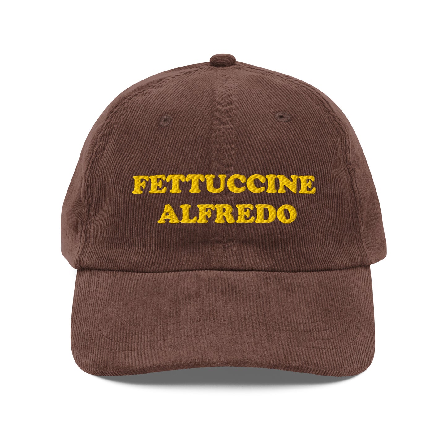 Brown Fettuccine Alfredo Corduroy Hat