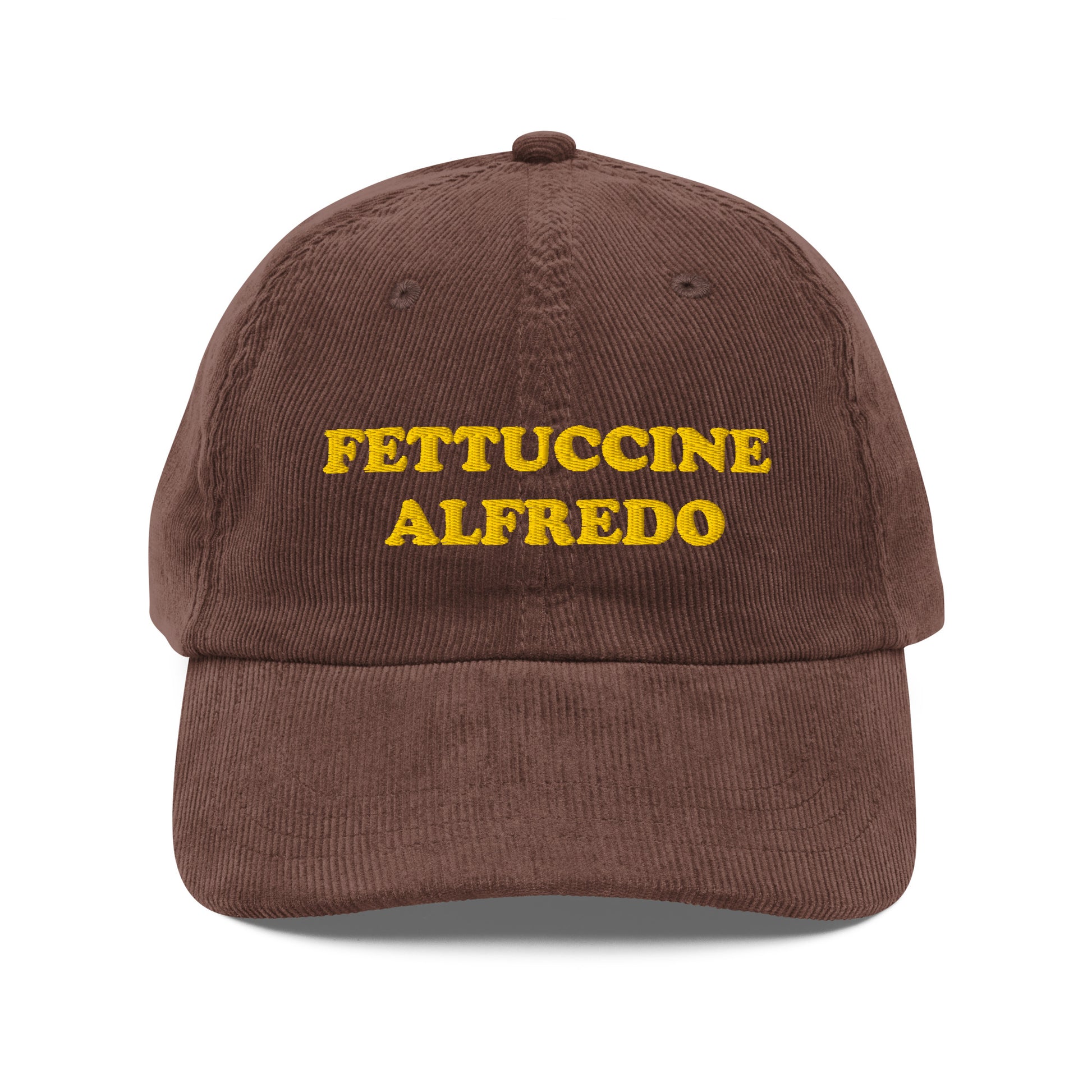 Brown Fettuccine Alfredo Corduroy Hat