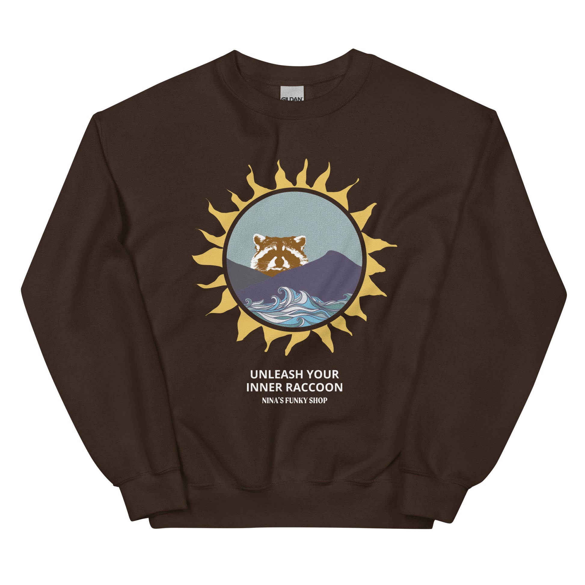 Brown Raccoon Mountain Sweatshirt - Unleash Your Inner Raccoon