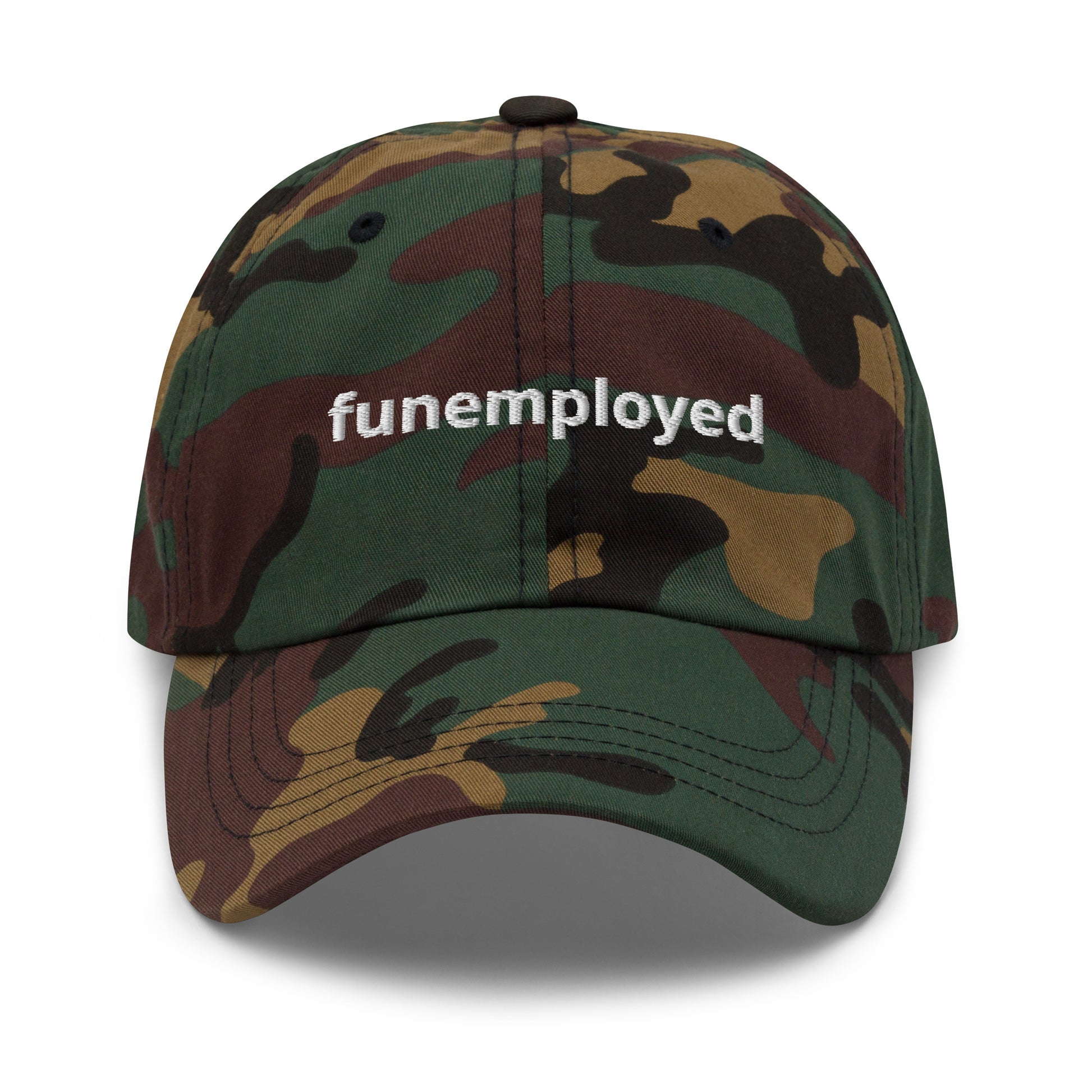 Camo Funemployed Dad Hat