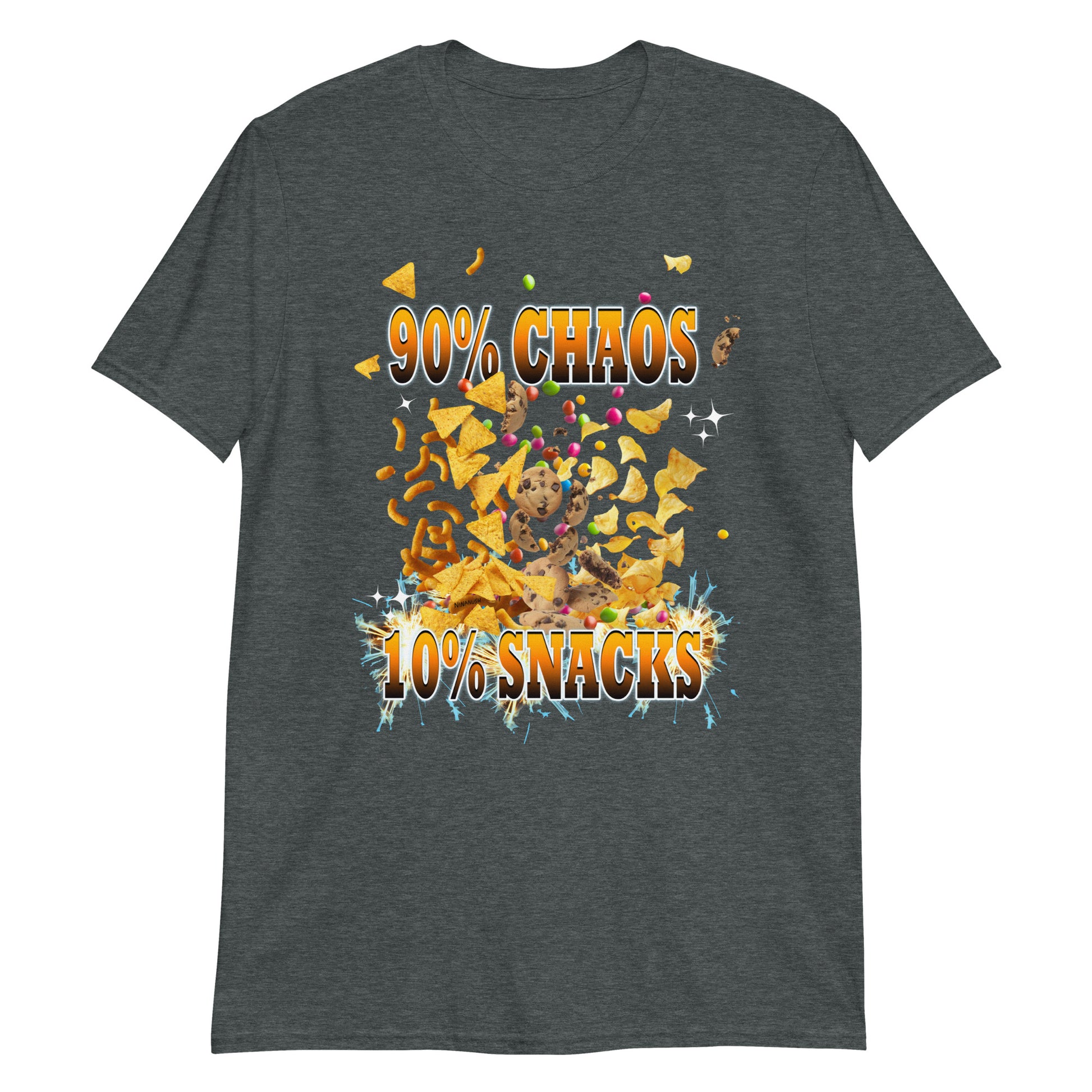 Dark Gray 90% Chaos 10% Snacks T-Shirt
