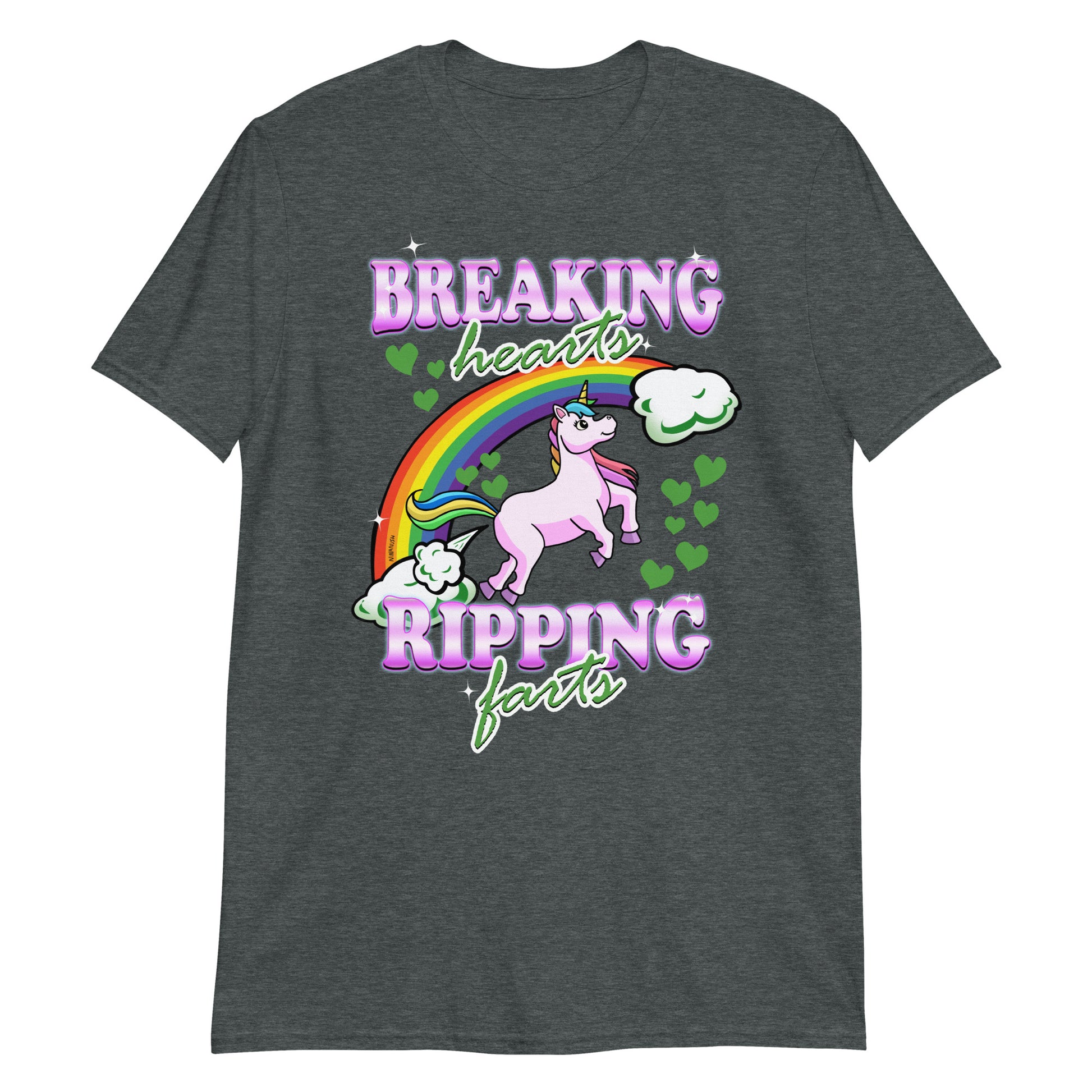 Dark Gray Breaking Hearts Ripping Farts T-Shirt