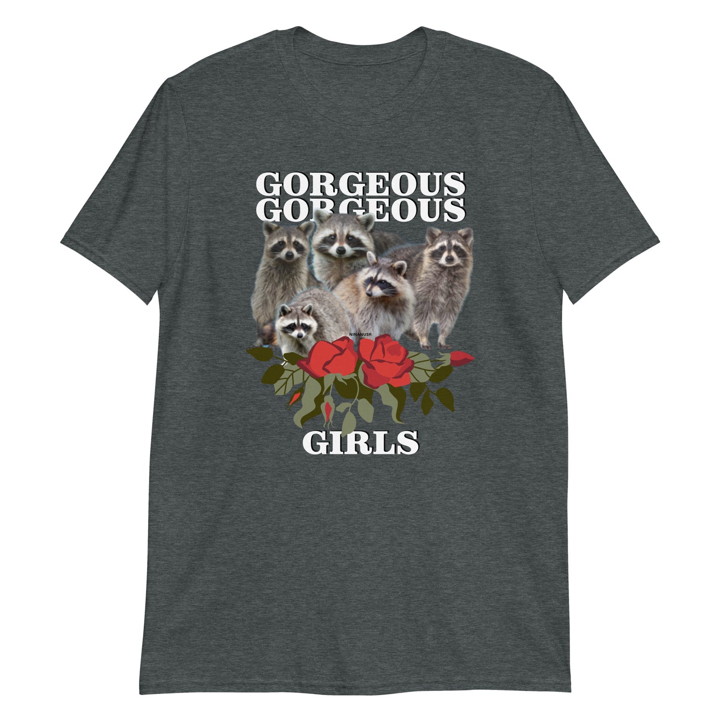 Dark Gray Gorgeous Gorgeous Girls Raccoon T-Shirt