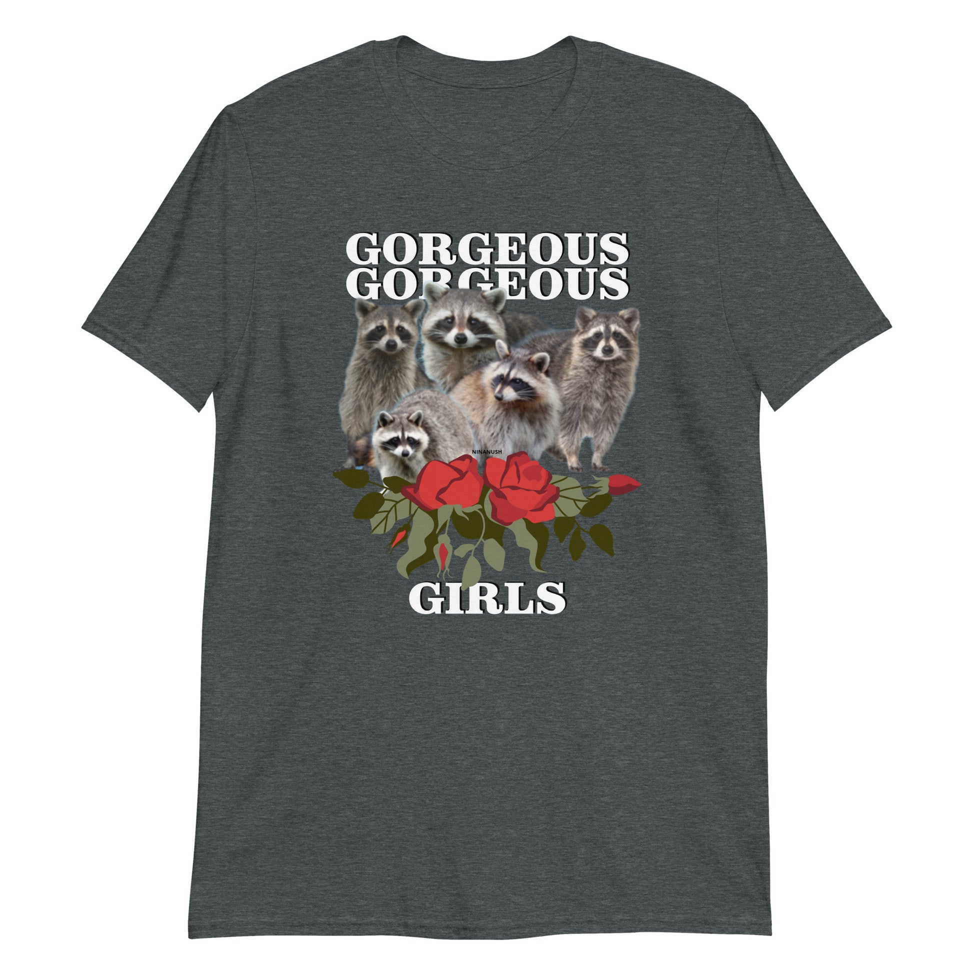 Dark Gray Gorgeous Gorgeous Girls Raccoon T-Shirt