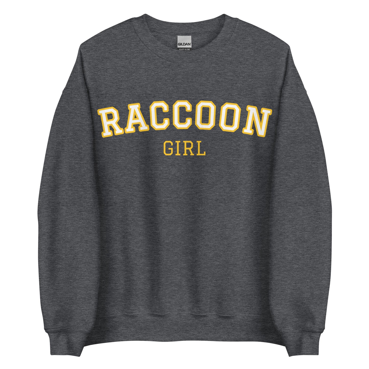 Dark Gray Raccoon Girl Sweatshirt - Varsity Style