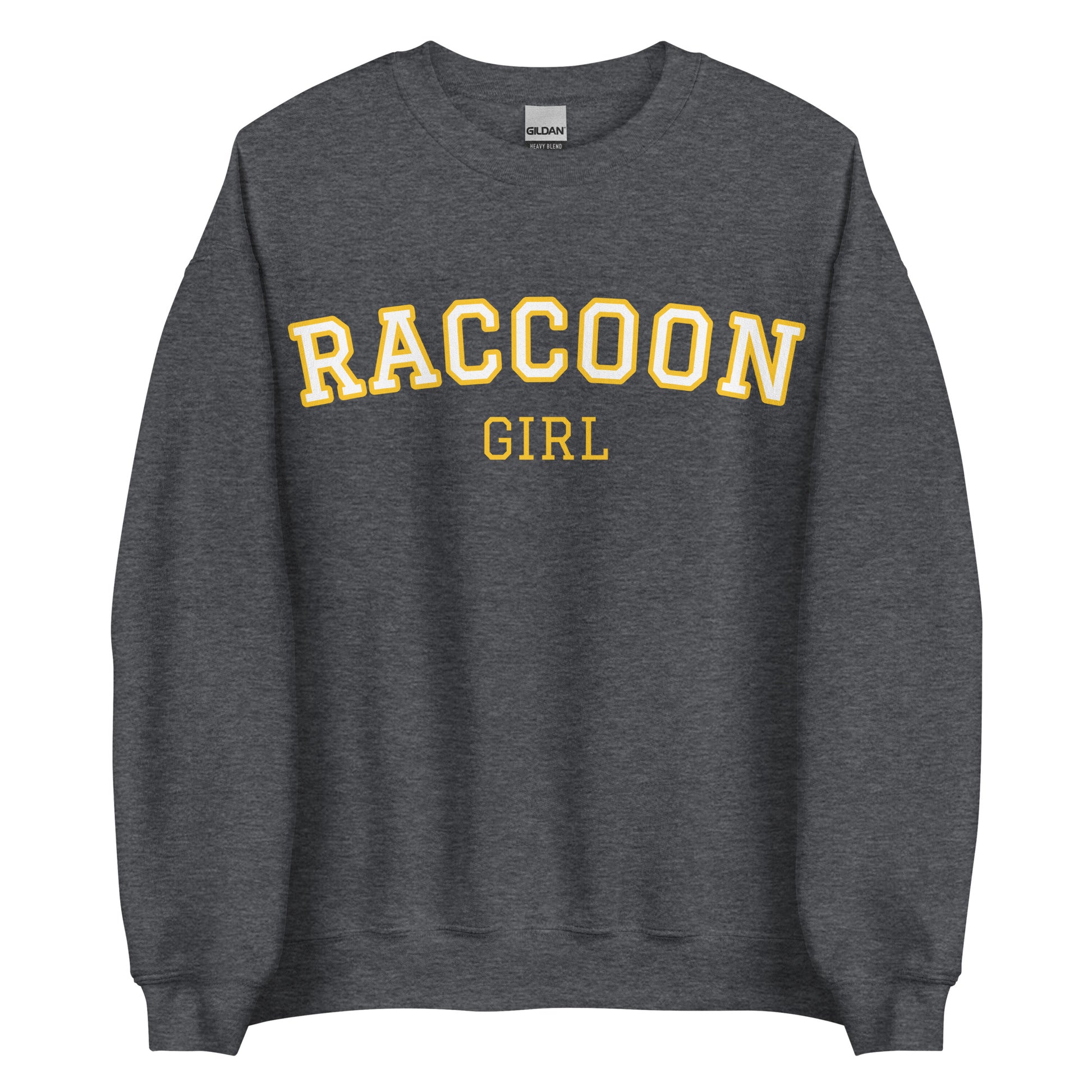 Dark Gray Raccoon Girl Sweatshirt - Varsity Style