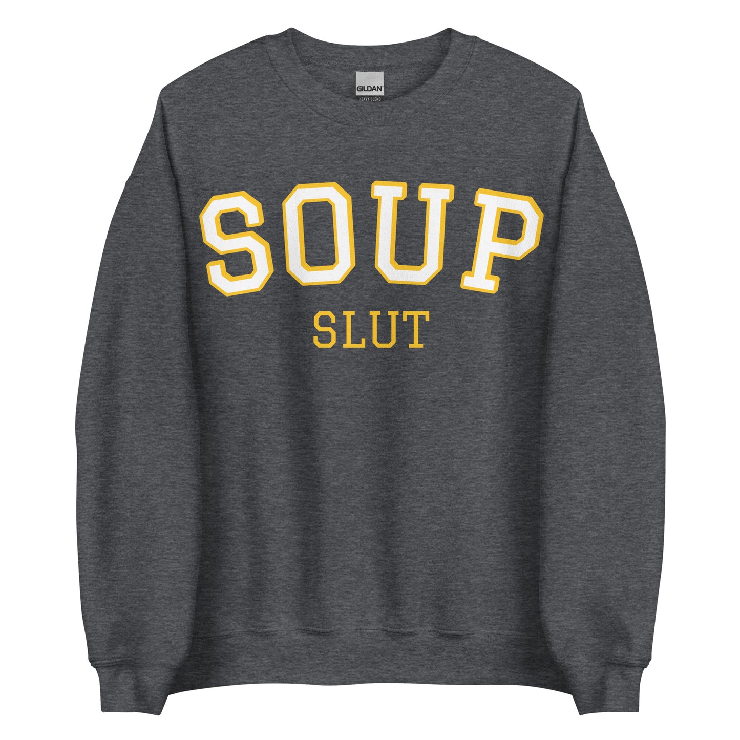 Dark Gray Varsity Soup Slut Sweatshirt