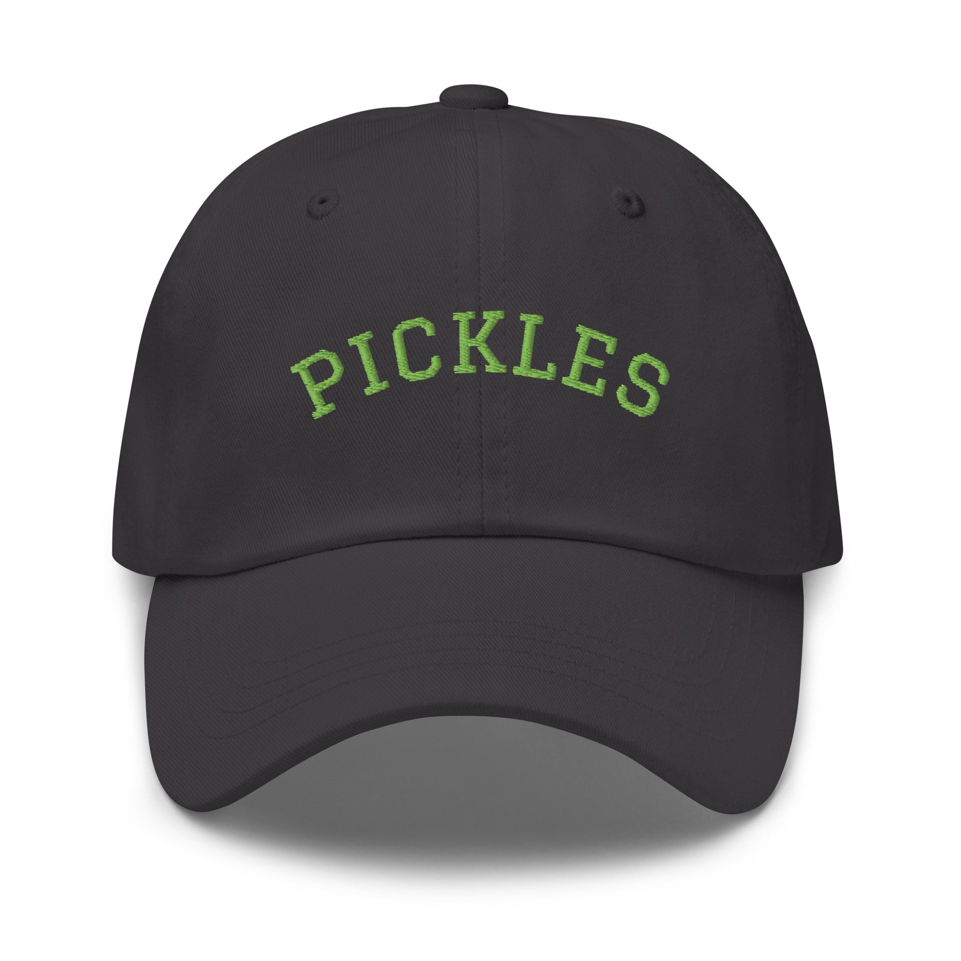 Dark Gray Varsity Style Pickles Dad Hat