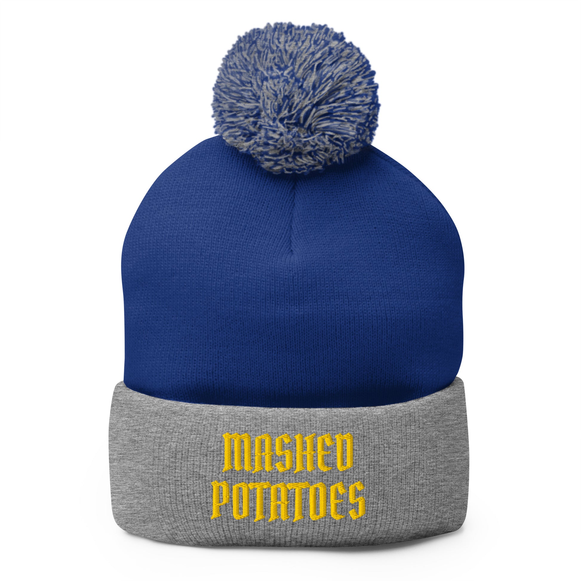 Gray and Blue Old Fashioned Mashed Potatoes Beanie