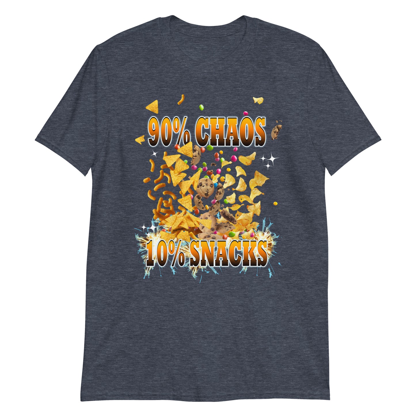 Heather Navy 90% Chaos 10% Snacks T-Shirt