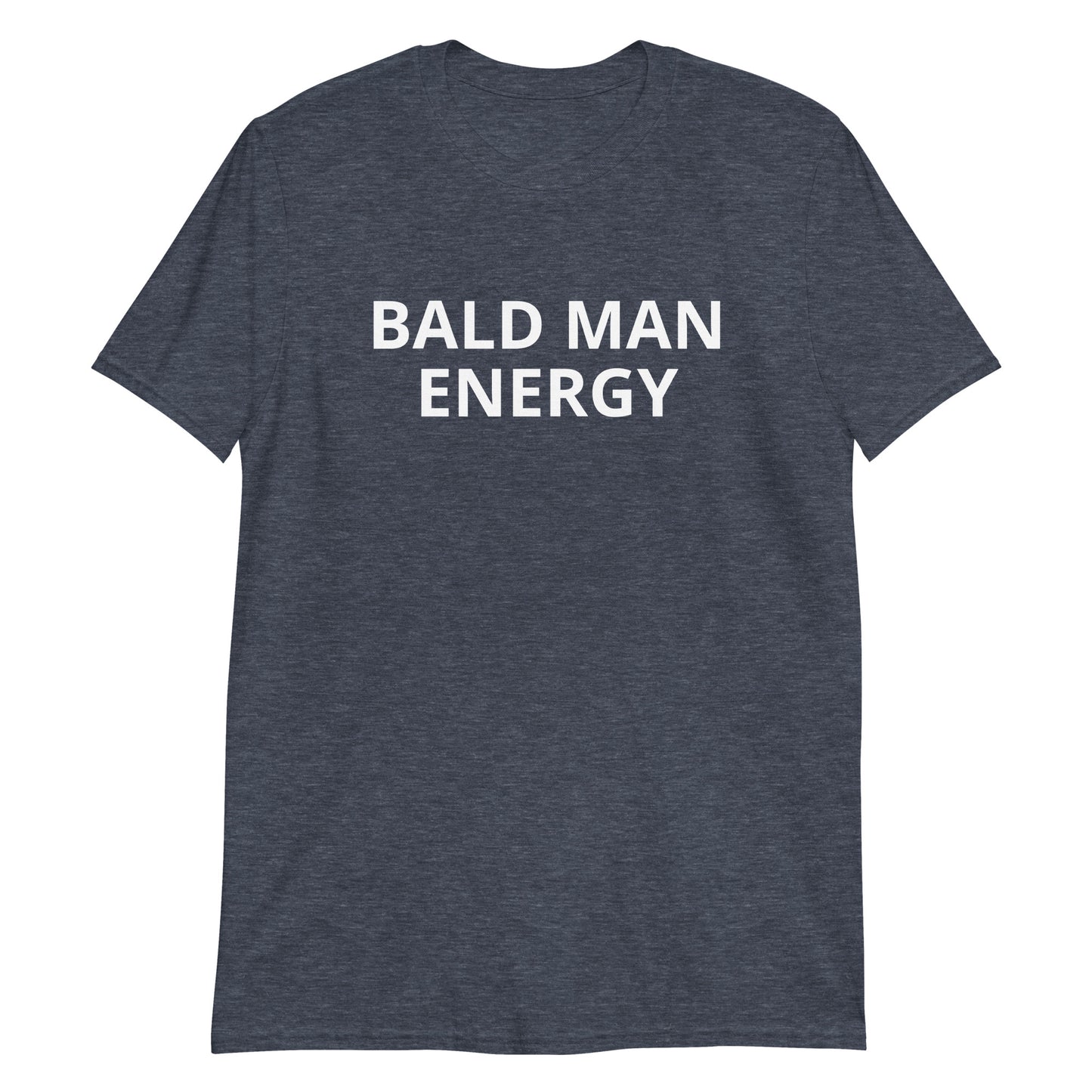 Heather Navy Bald Man Energy T-Shirt