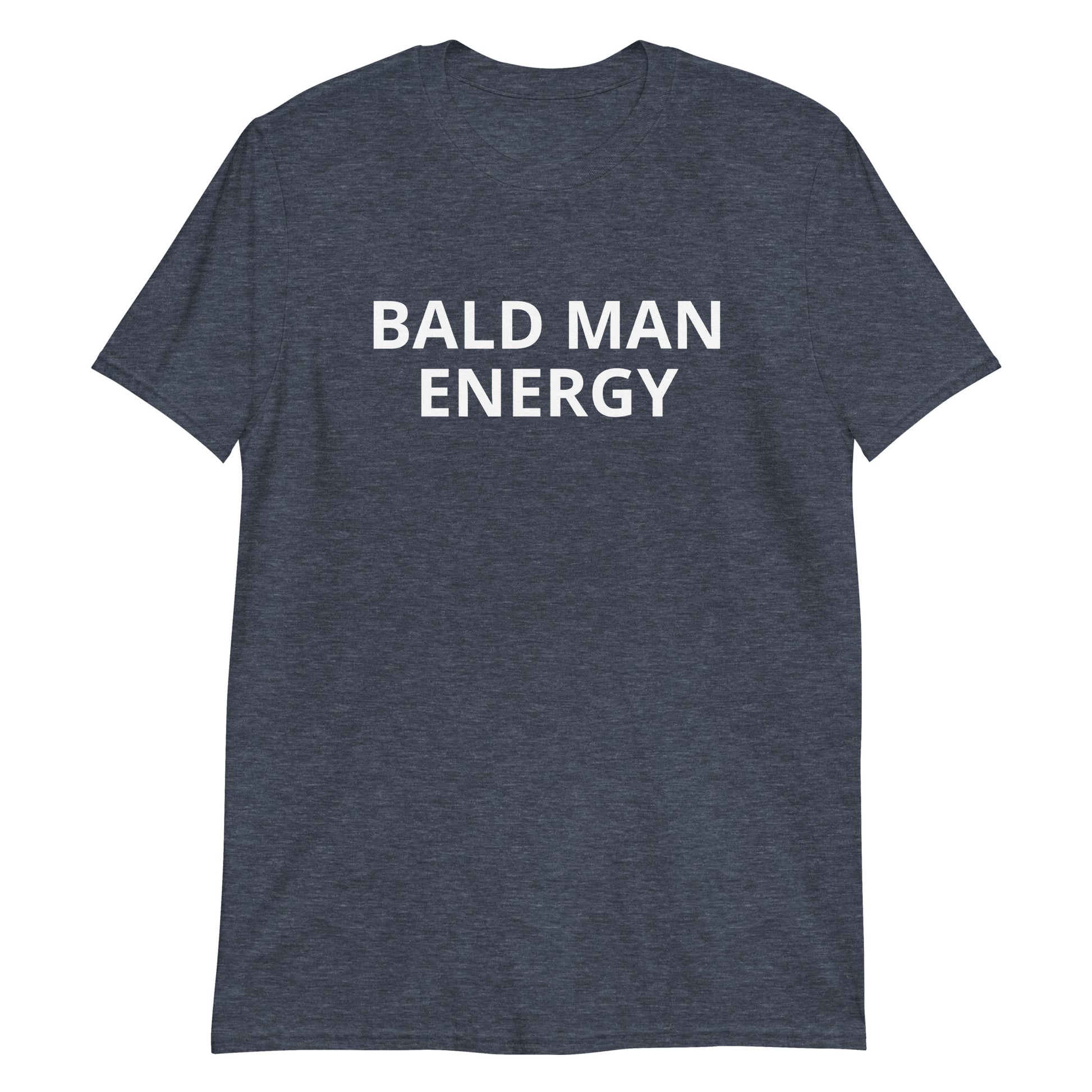 Heather Navy Bald Man Energy T-Shirt