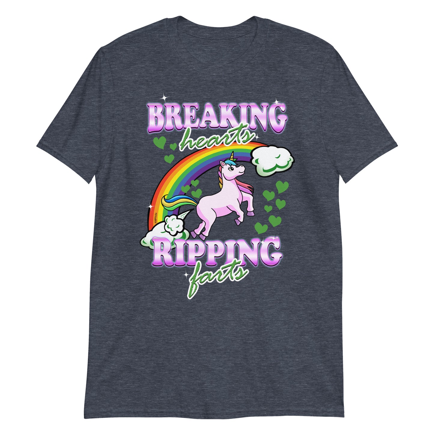 Heather Navy Breaking Hearts Ripping Farts T-Shirt