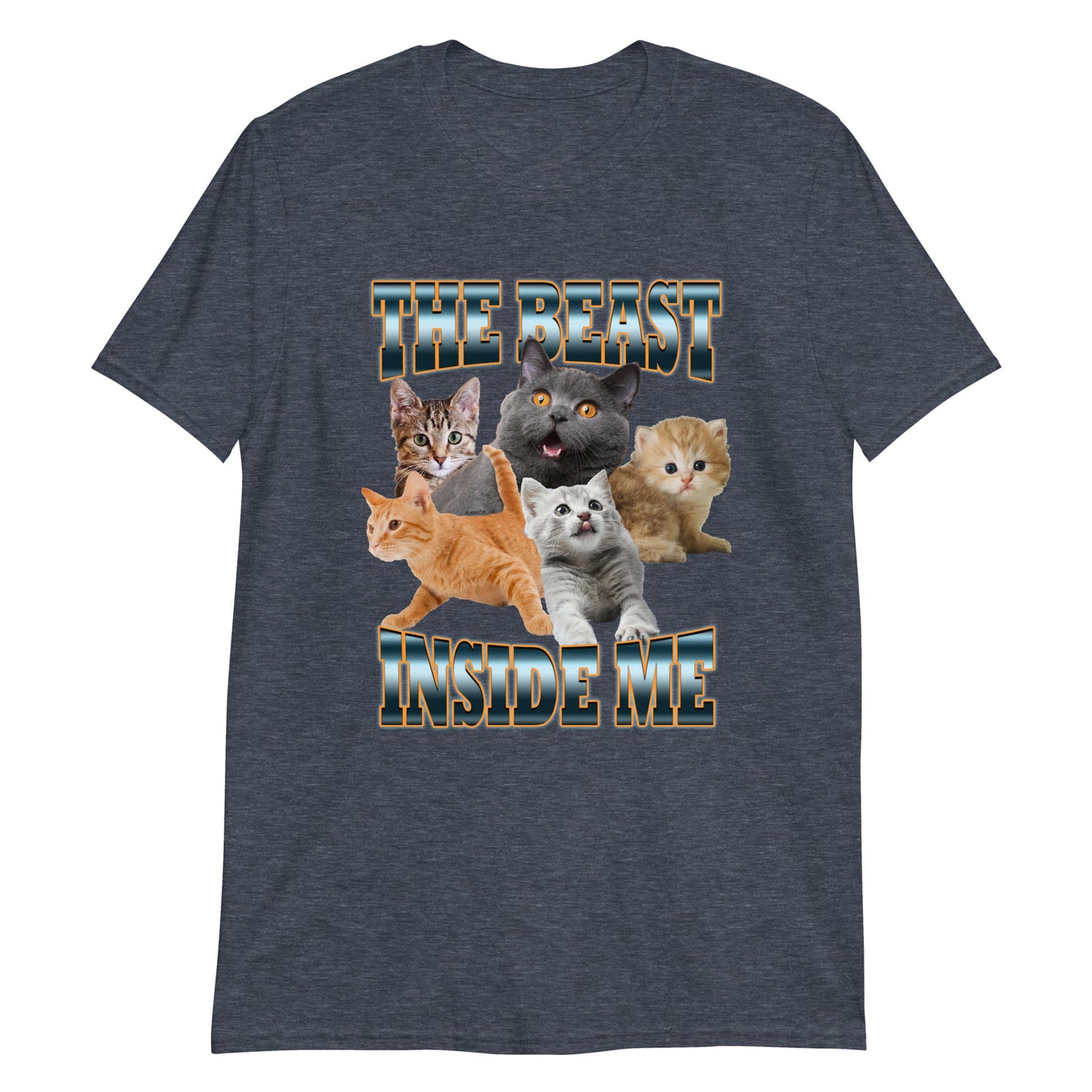 Heather Navy The Beast Inside Me Cats T-Shirt