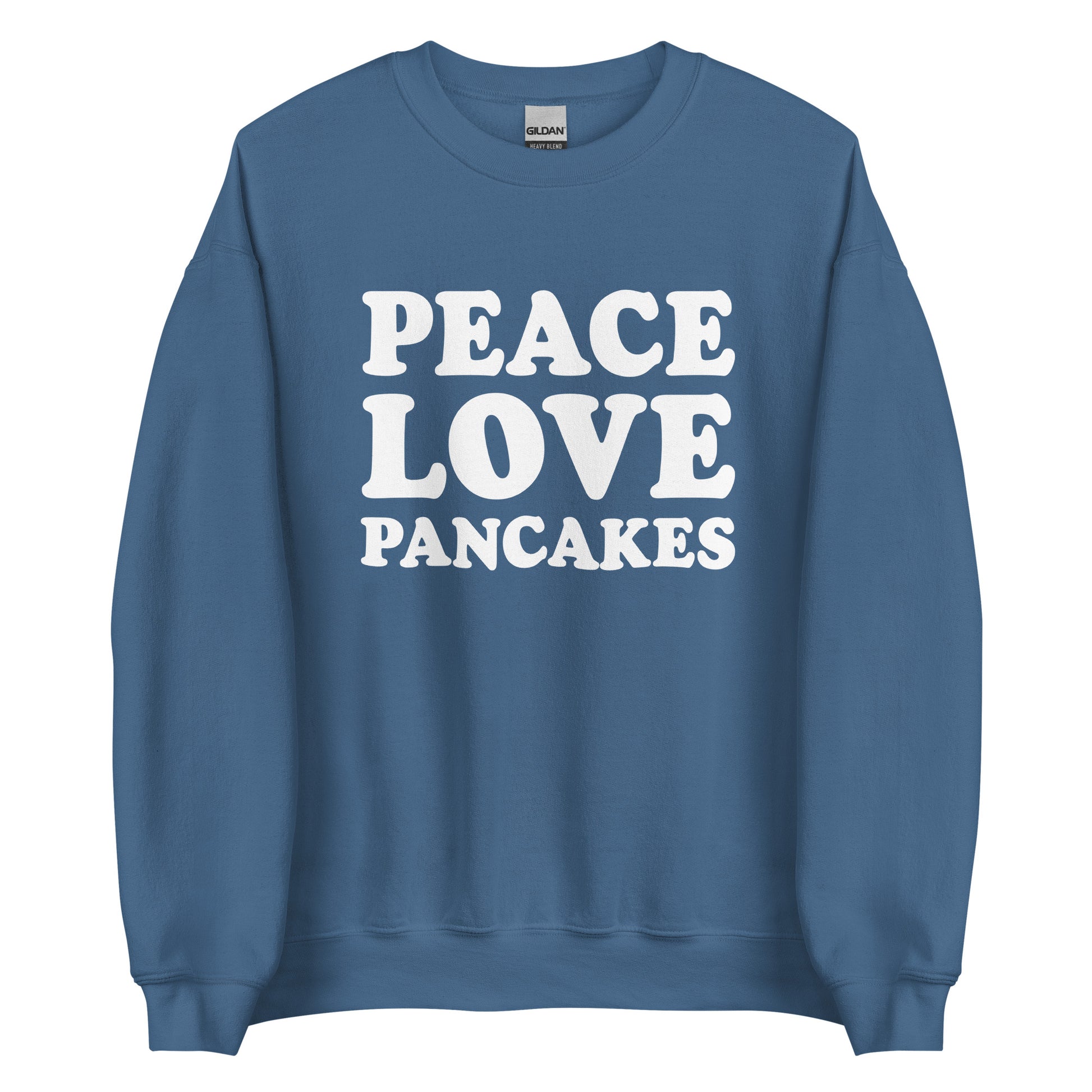 Indigo Blue Peace Love Pancakes Sweatshirt
