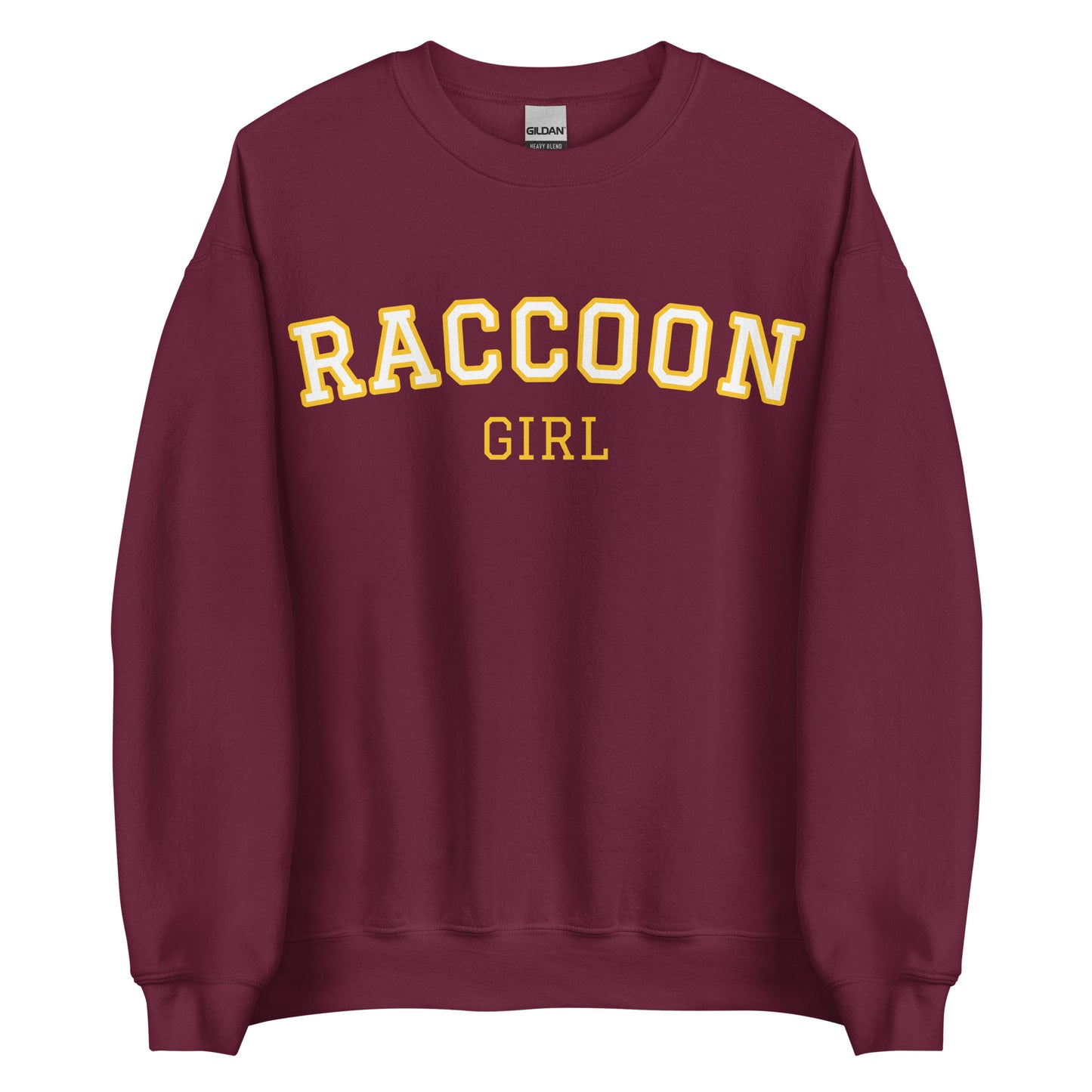 Maroon Raccoon Girl Sweatshirt - Varsity Style