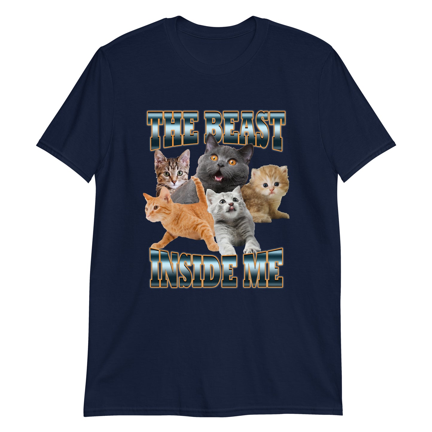 Navy The Beast Inside Me Cats T-Shirt