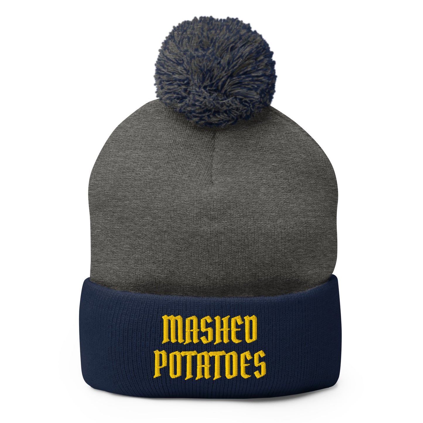 Navy and Gray Old Fashioned Mashed Potatoes Beanie