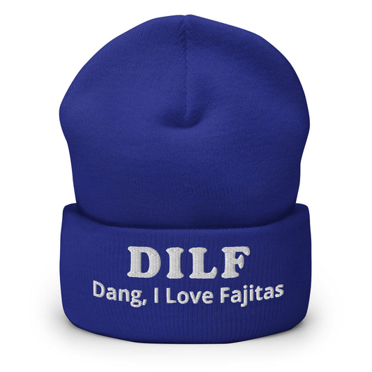 Royal Blue DILF Dang I Love Fajitas Cuffed Beanie