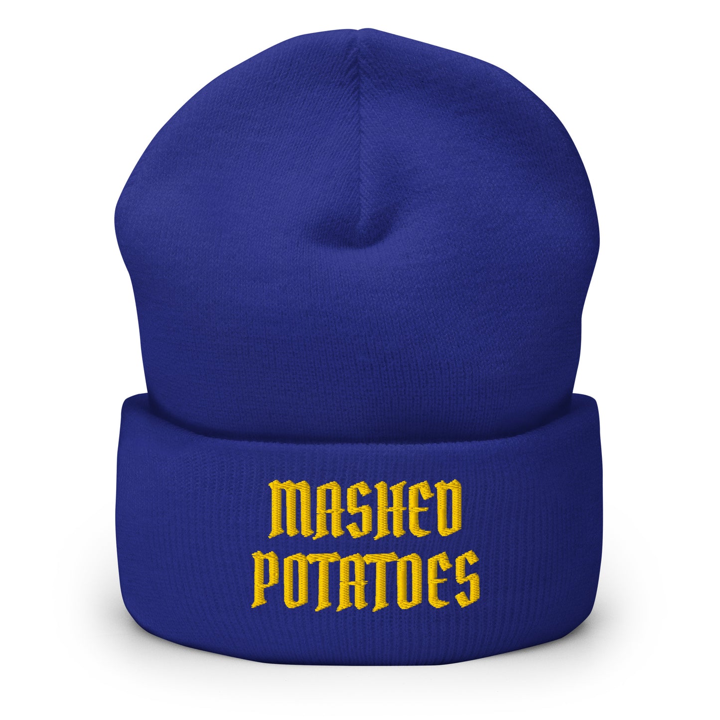 Royal Blue Old Fashion Mashed Potatoes Cuffed Beanie